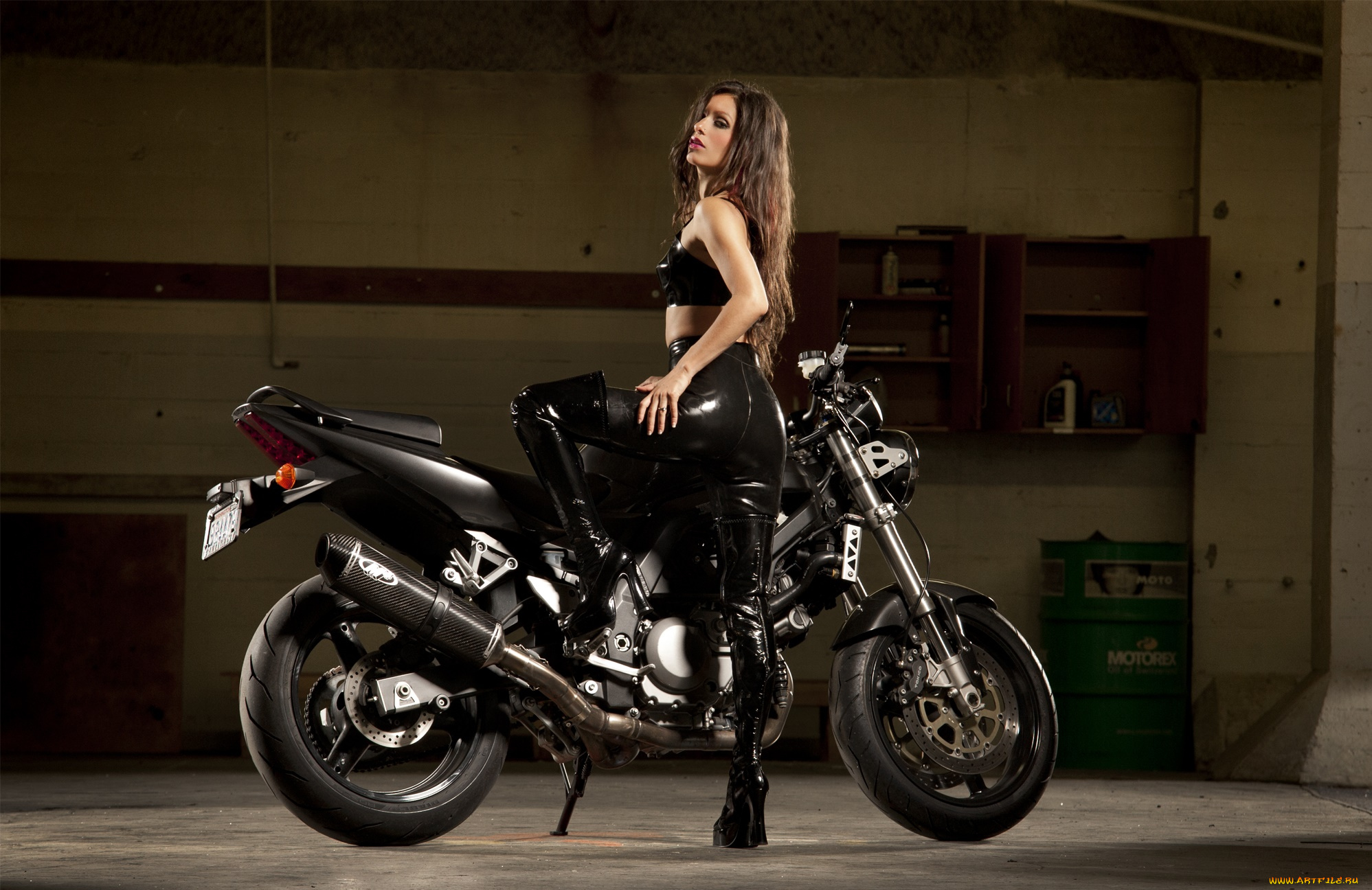 мотоциклы, мото, с, девушкой, фон, девушка, взгляд, мотоцикл