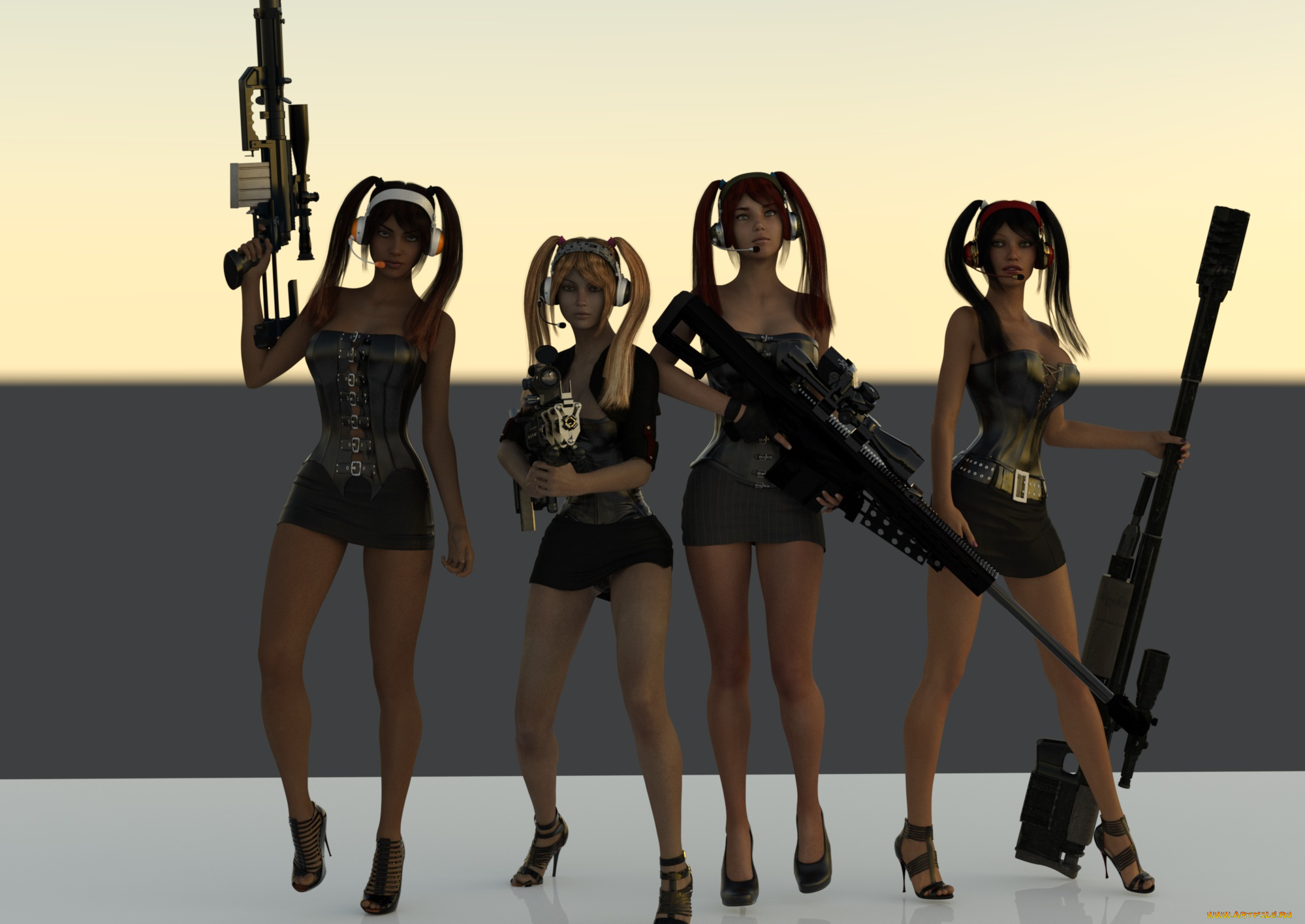 3д, графика, фантазия, , fantasy, оружие, фон, взгляд, девушки