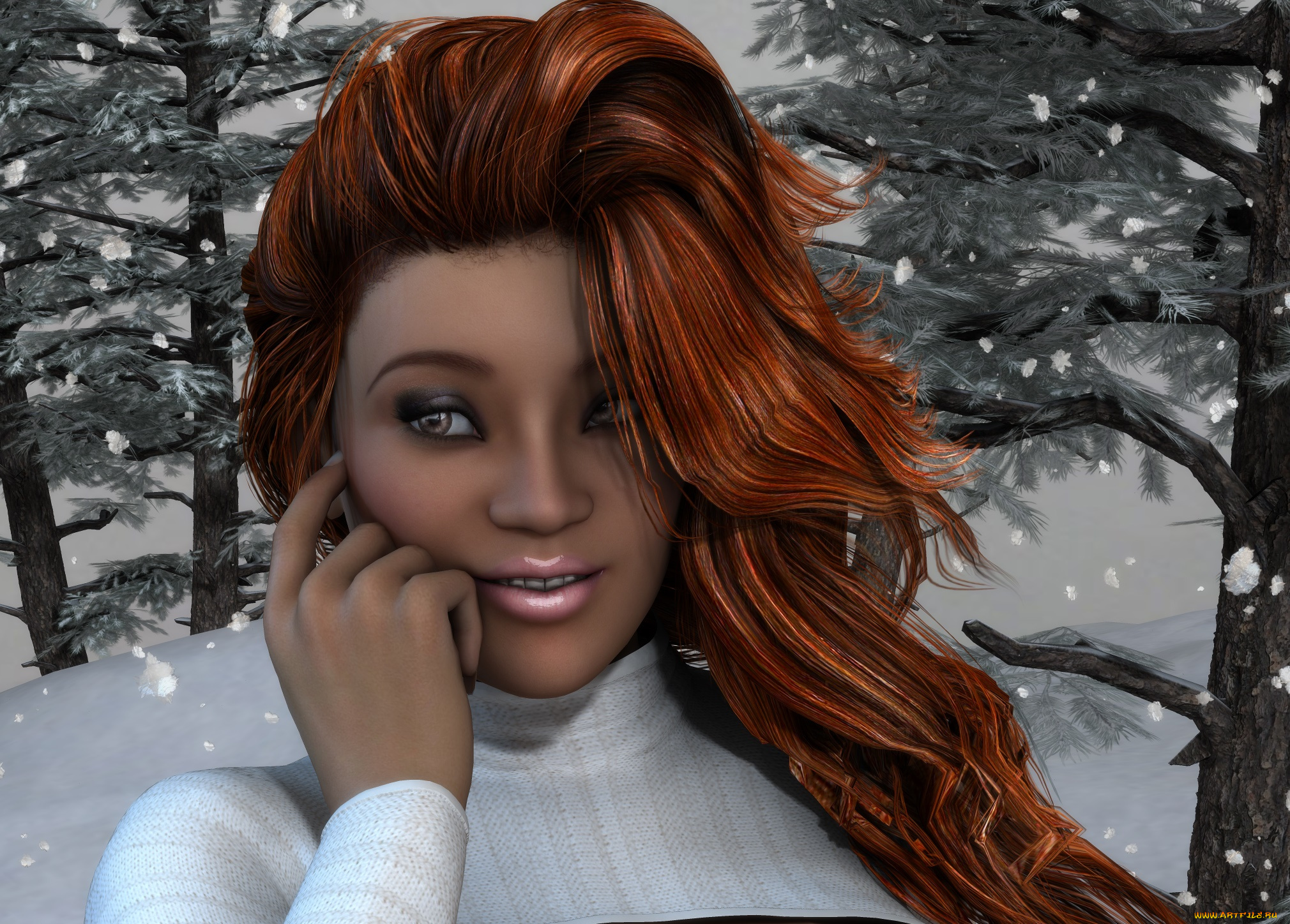 3д, графика, портрет, , portraits, фон, девушка, взгляд