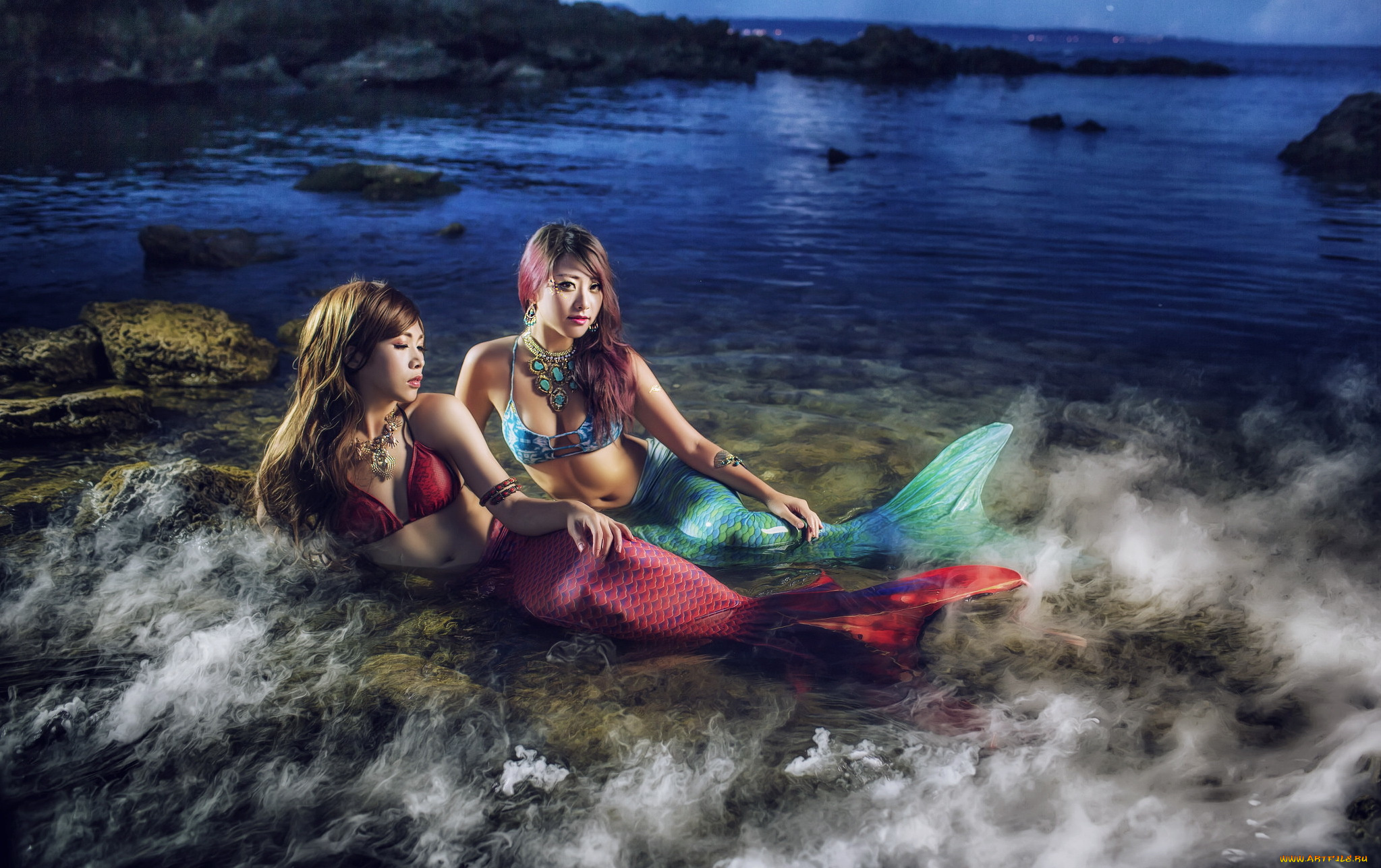 девушки, -unsort, , креатив, русалки, море