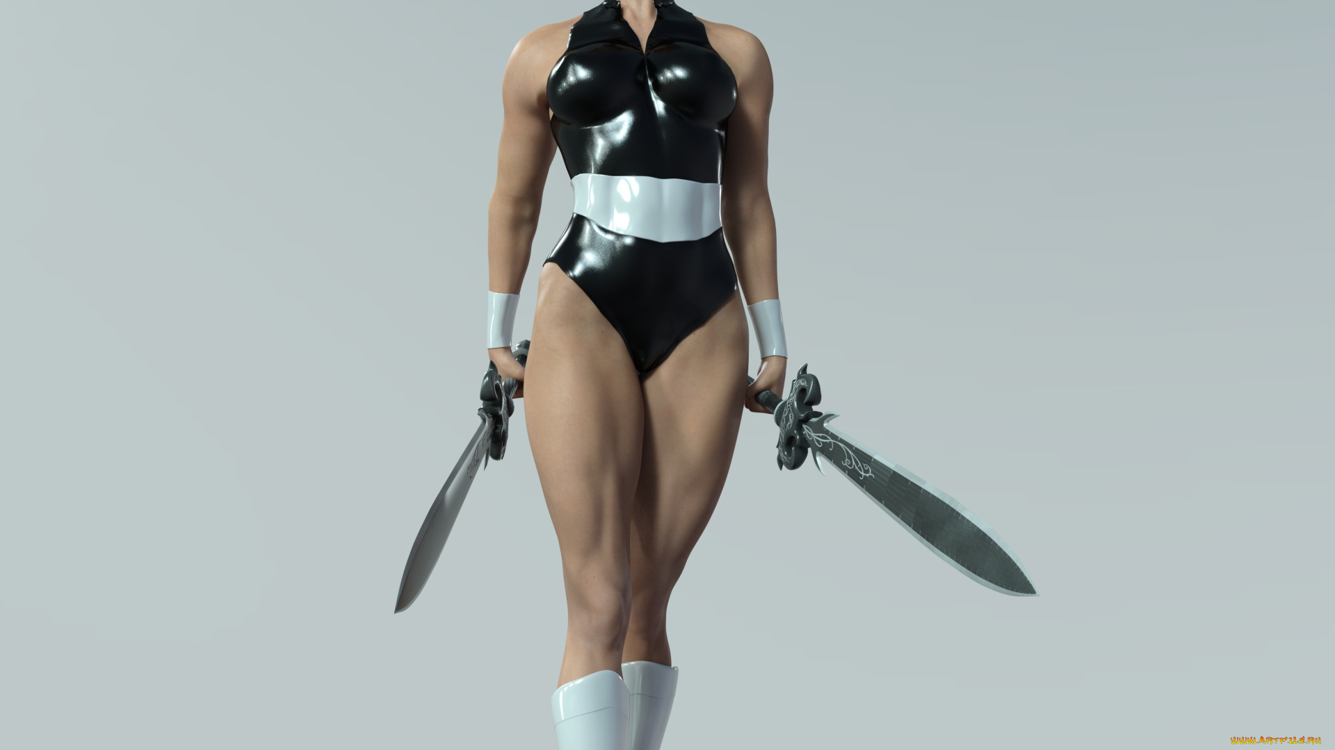 3д, графика, фантазия, , fantasy, взгляд, оружие, фон, девушка