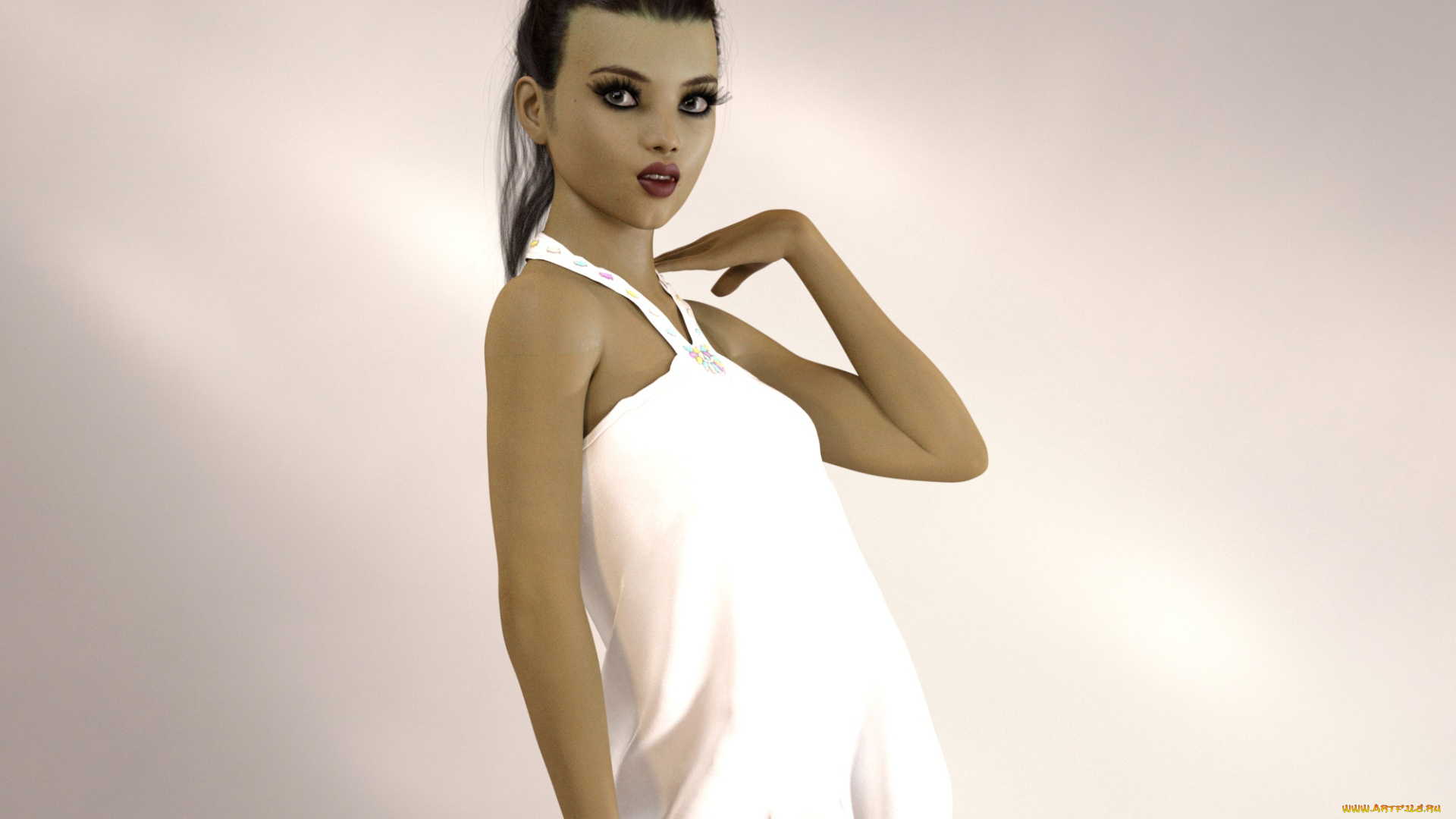 3д, графика, люди, , people, девушка, взгляд, фон