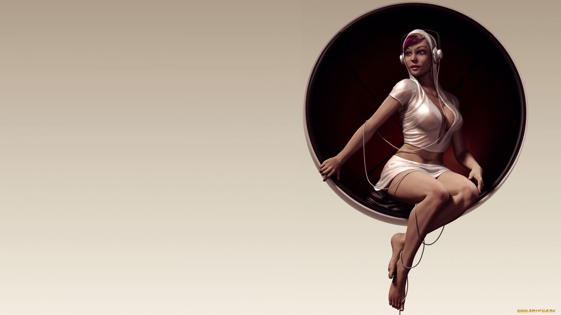 3д, графика, люди, , people, pascal, ackermann, арт, flower, of, sounds, девушка