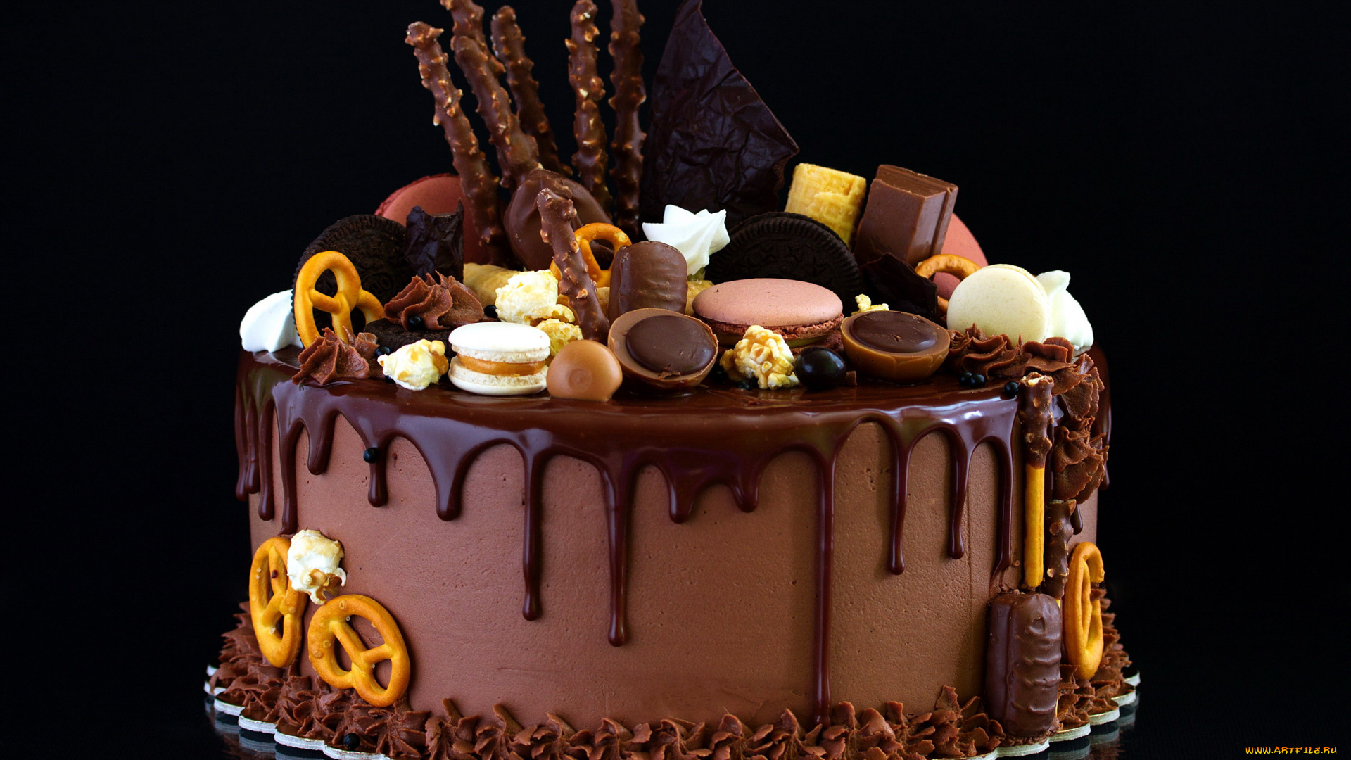еда, торты, глазурь, торт, макаруны, шоколадный