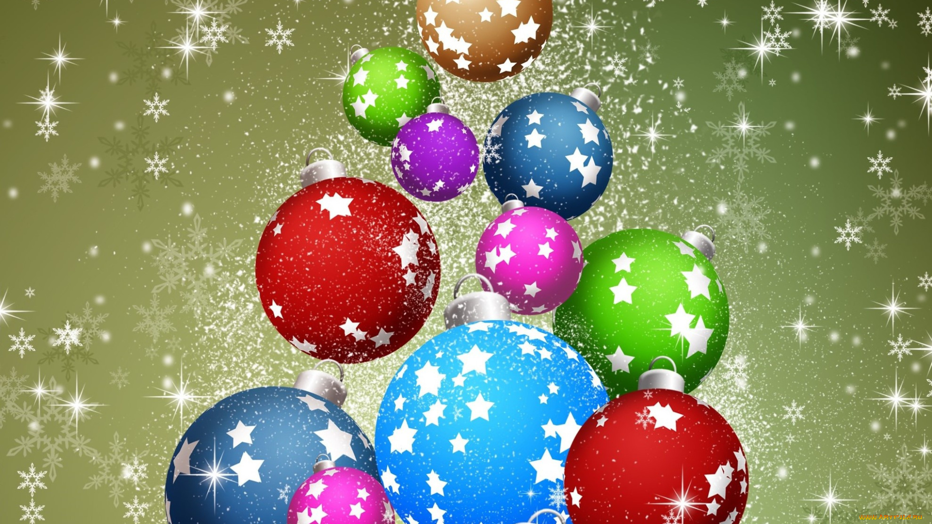 праздничные, 3д, графика, , новый, год, графика, новый, год, шары