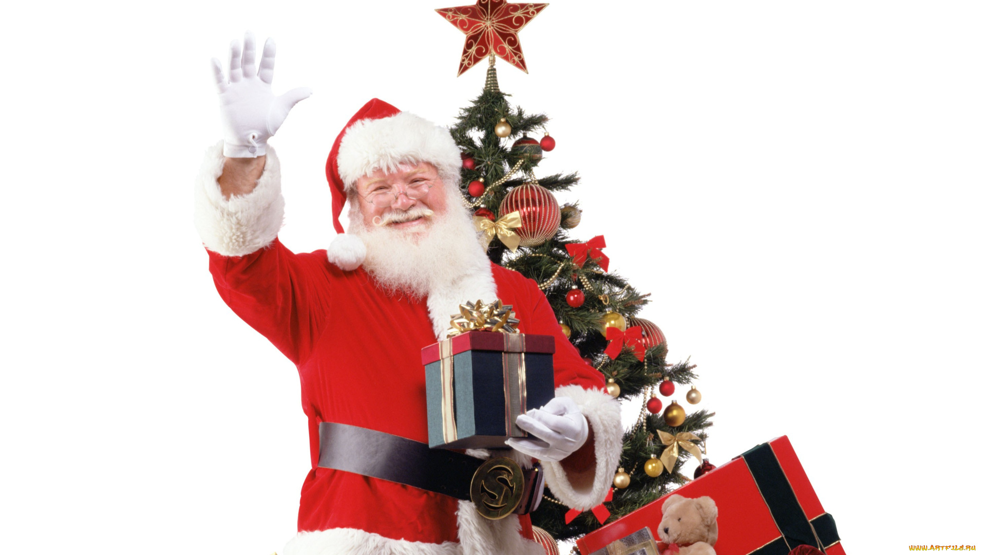 праздничные, дед, мороз, , санта, клаус, фон, новый, год, праздник
