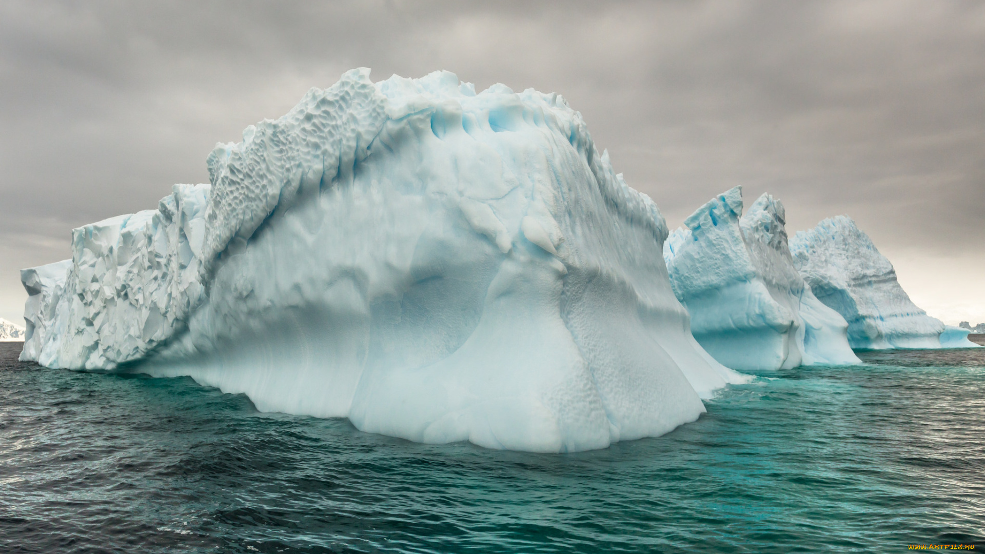 природа, айсберги, и, ледники, простор