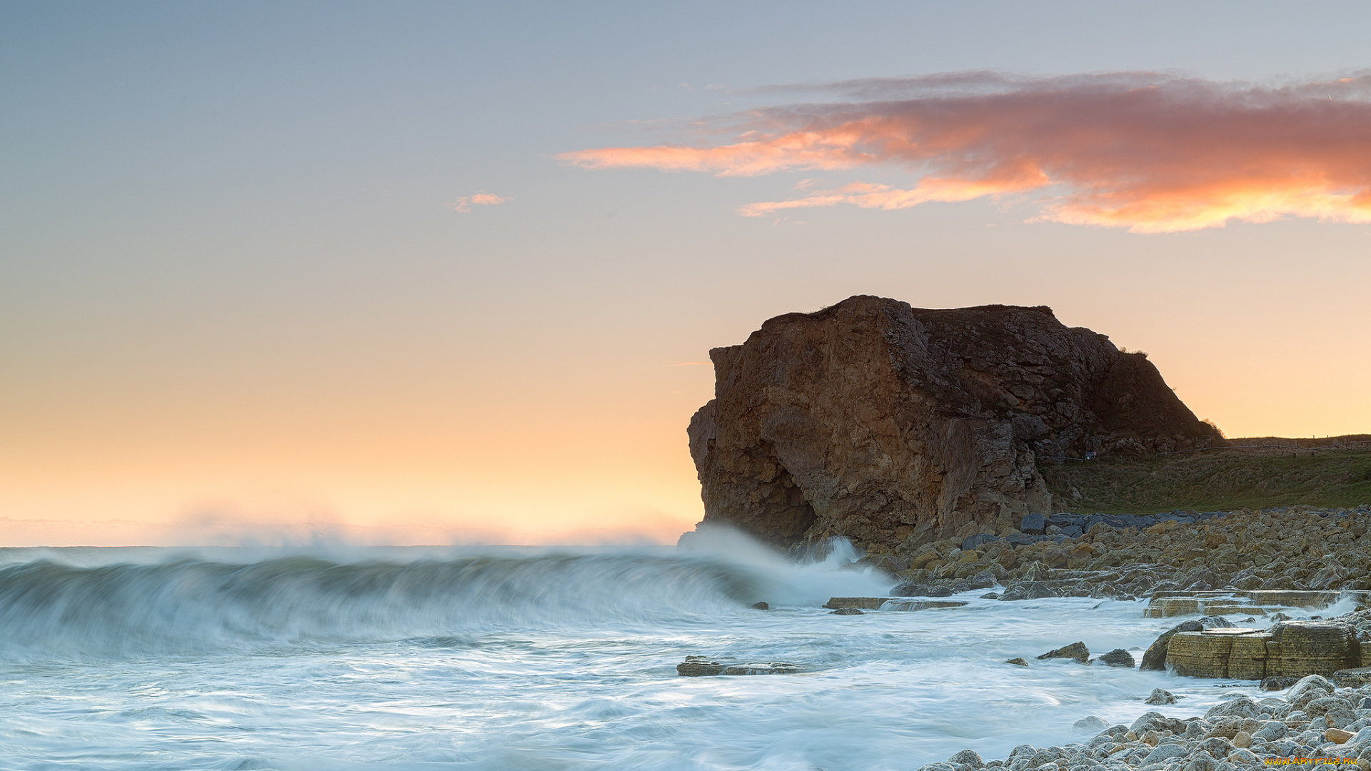 природа, побережье, простор