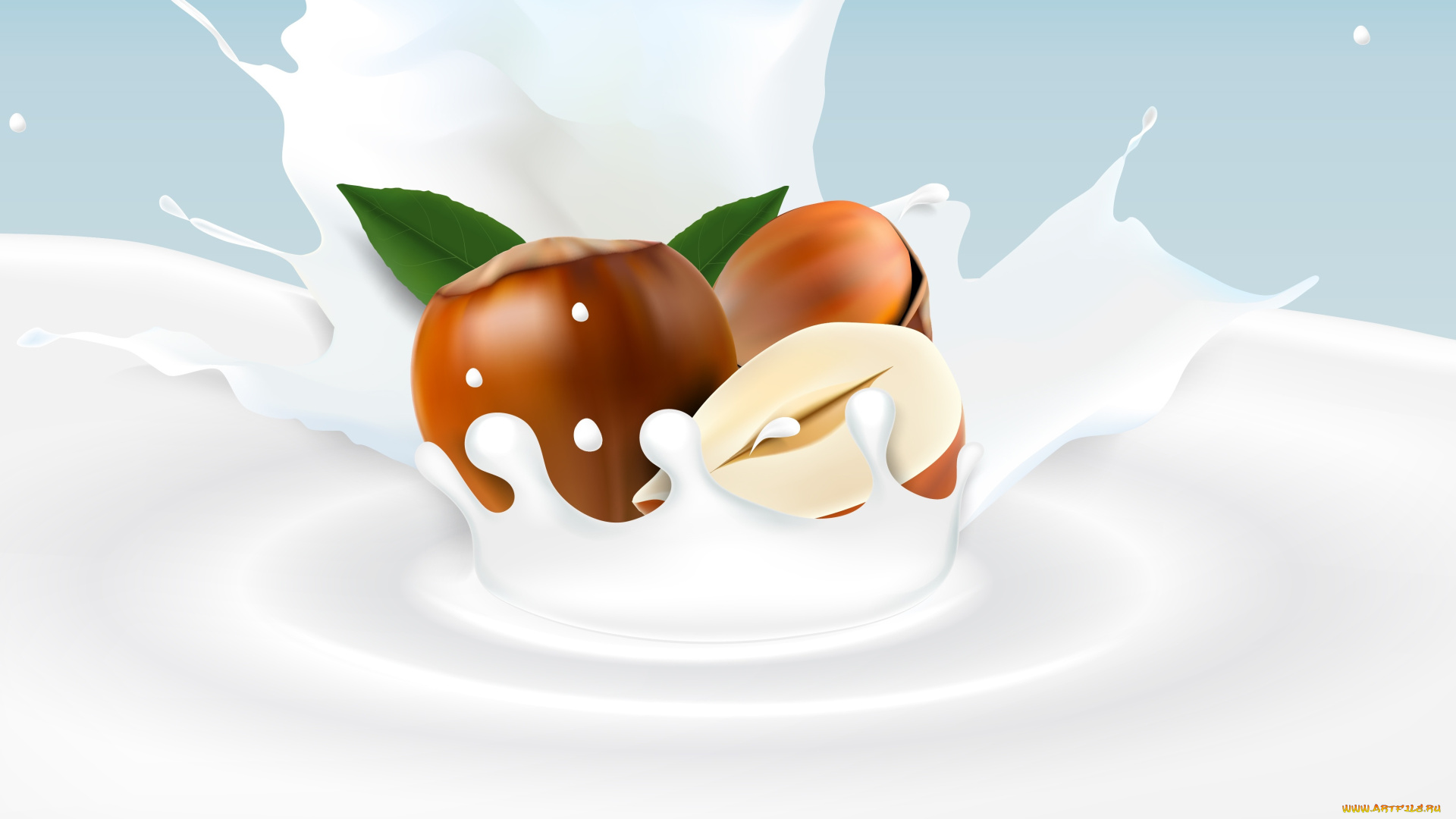 векторная, графика, еда, , food, фундук, фон, орехи, молоко