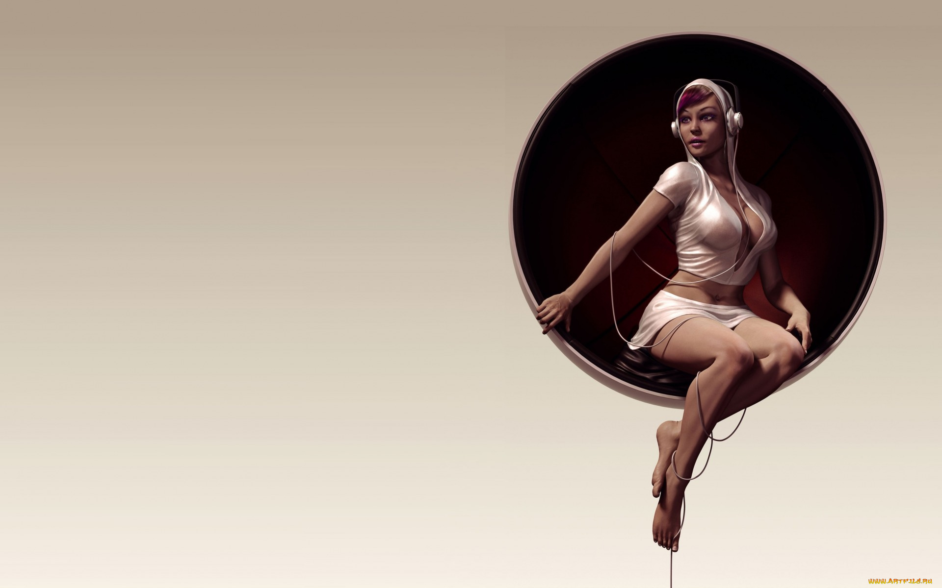 3д, графика, люди, , people, pascal, ackermann, арт, flower, of, sounds, девушка