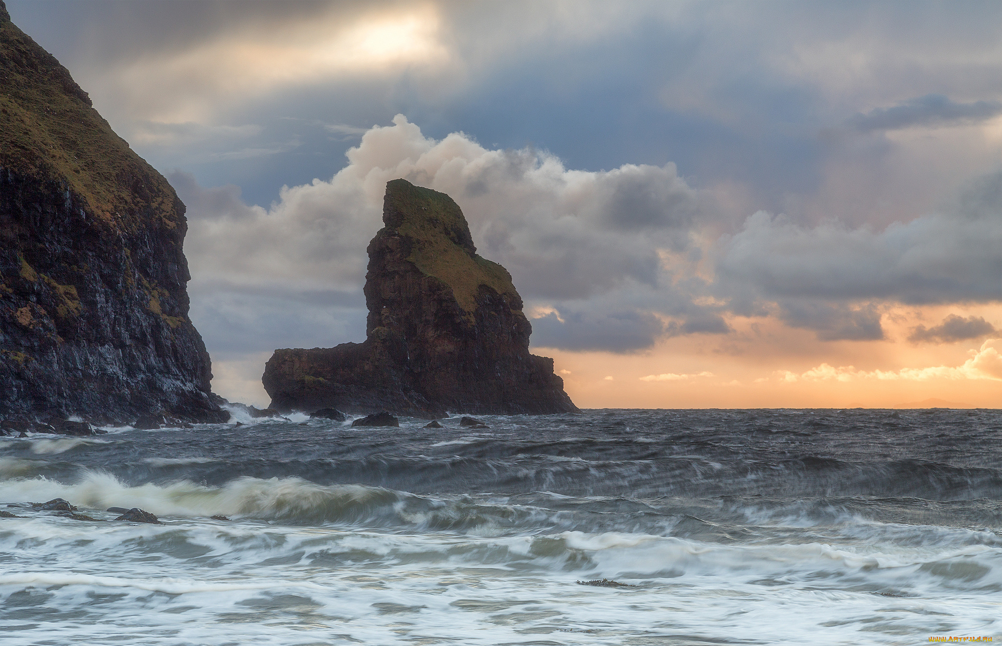 природа, побережье, простор