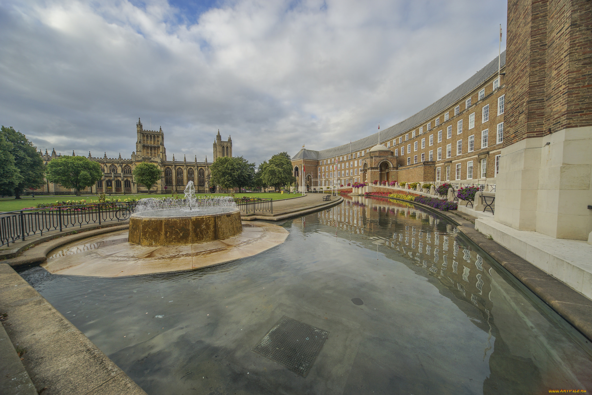 bristol, cathedral, and, city, hall, города, -, католические, соборы, , костелы, , аббатства, простор