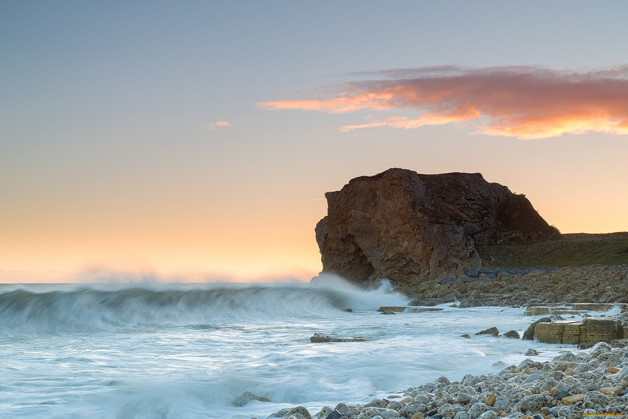 природа, побережье, простор