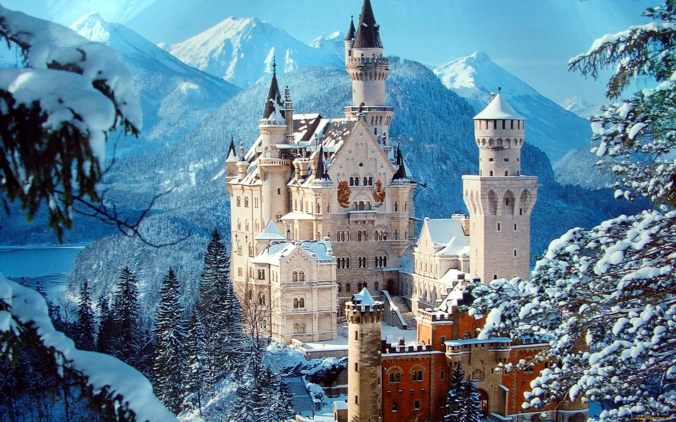 города, замок, нойшванштайн, , германия, neuschwanstein, castle
