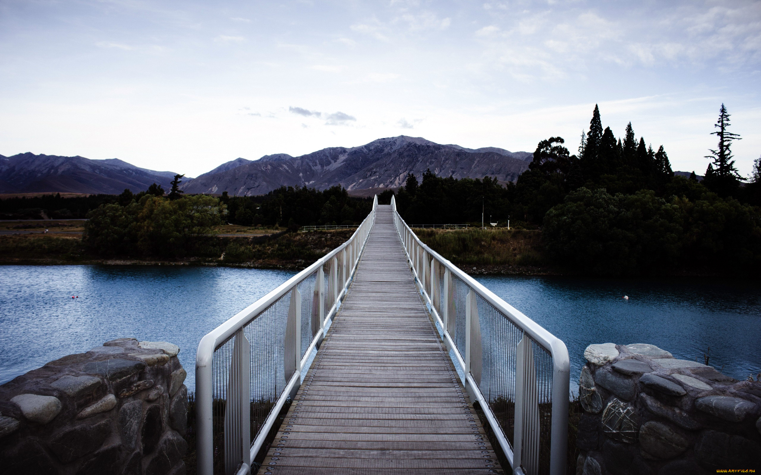 природа, реки, озера, мост, горы, река