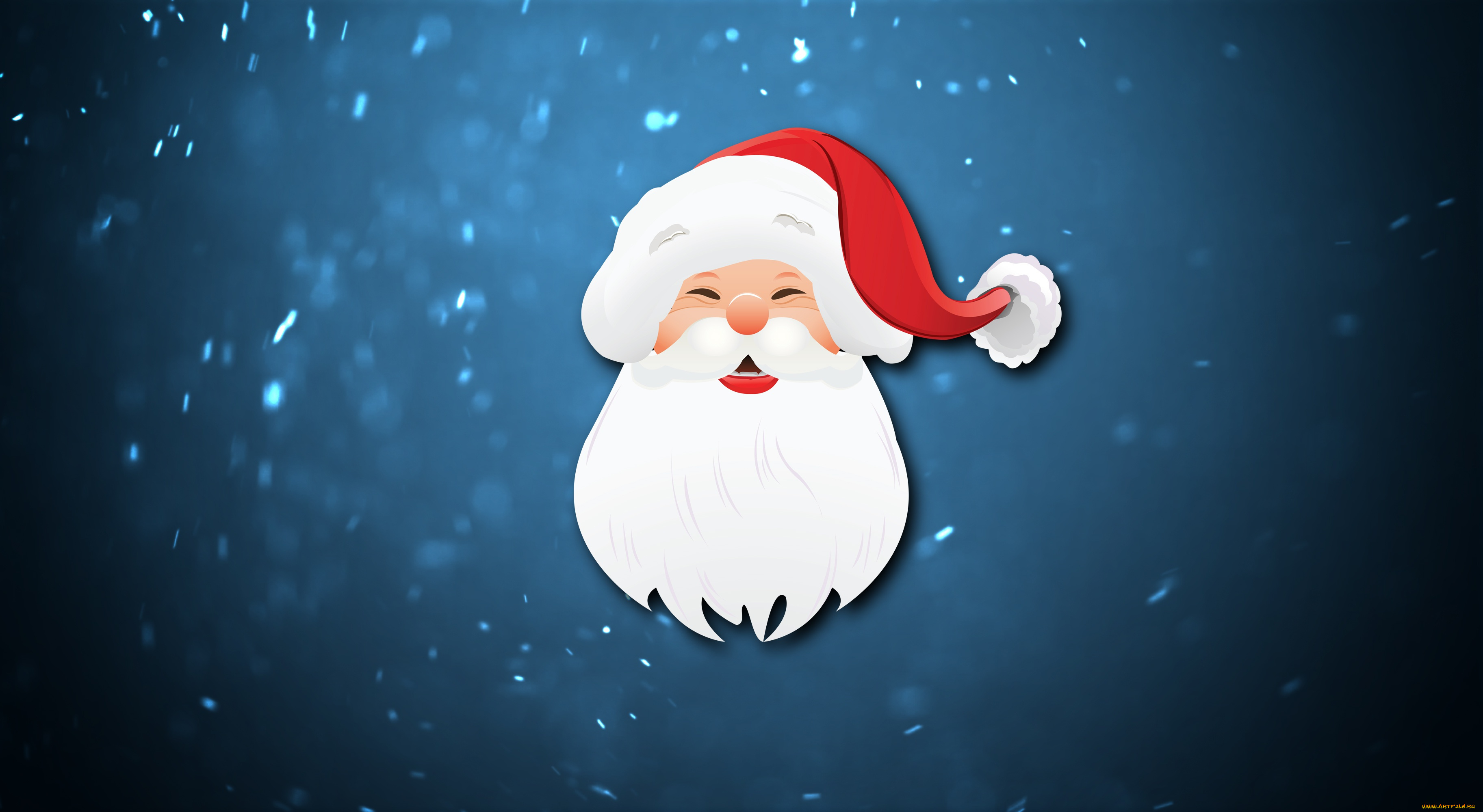 праздничные, векторная, графика, , новый, год, санта, снежинки, клаус, минимализм, санта-клаус, лицо, снег, праздник, новый, год, рождество