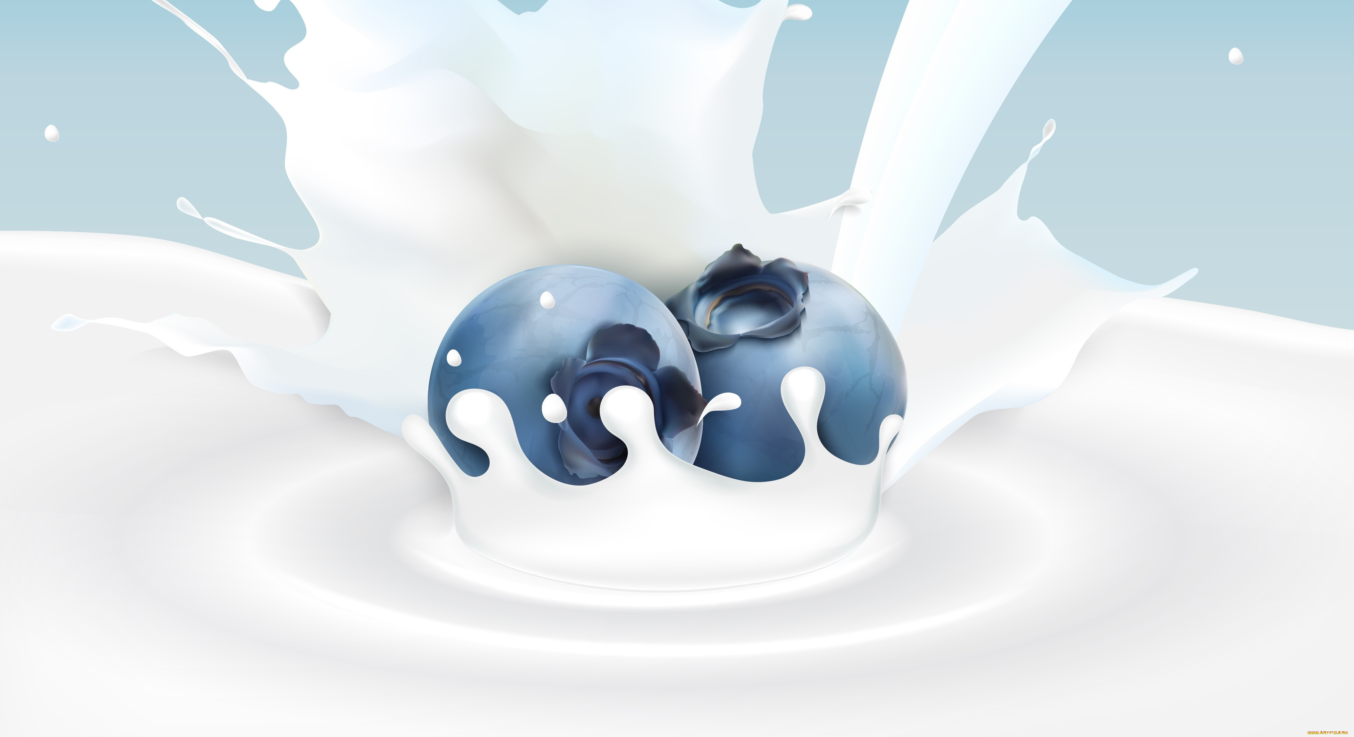 векторная, графика, еда, , food, черника, молоко, фон, ягода