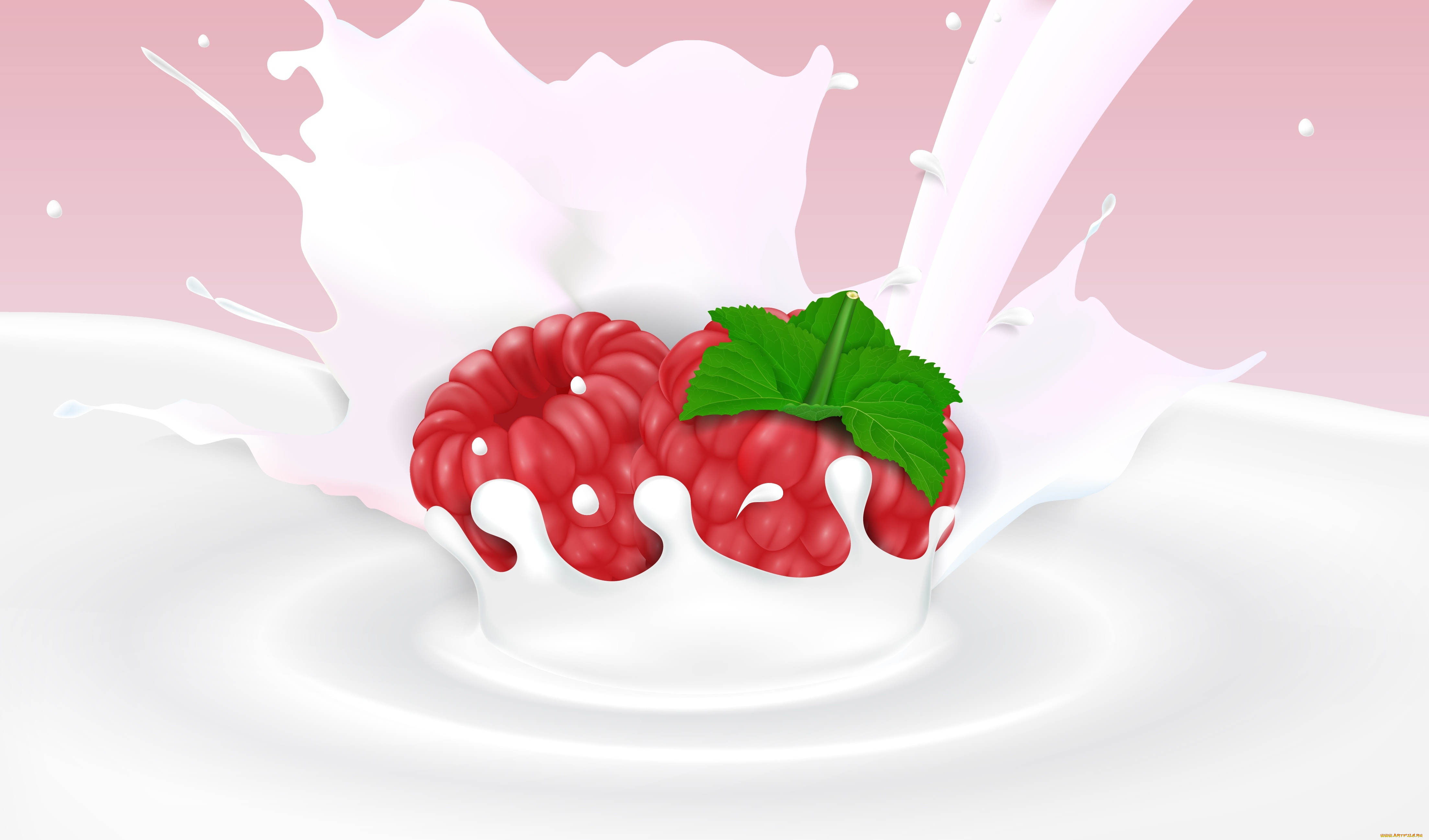 векторная, графика, еда, , food, молоко, малинка, фон, ягода