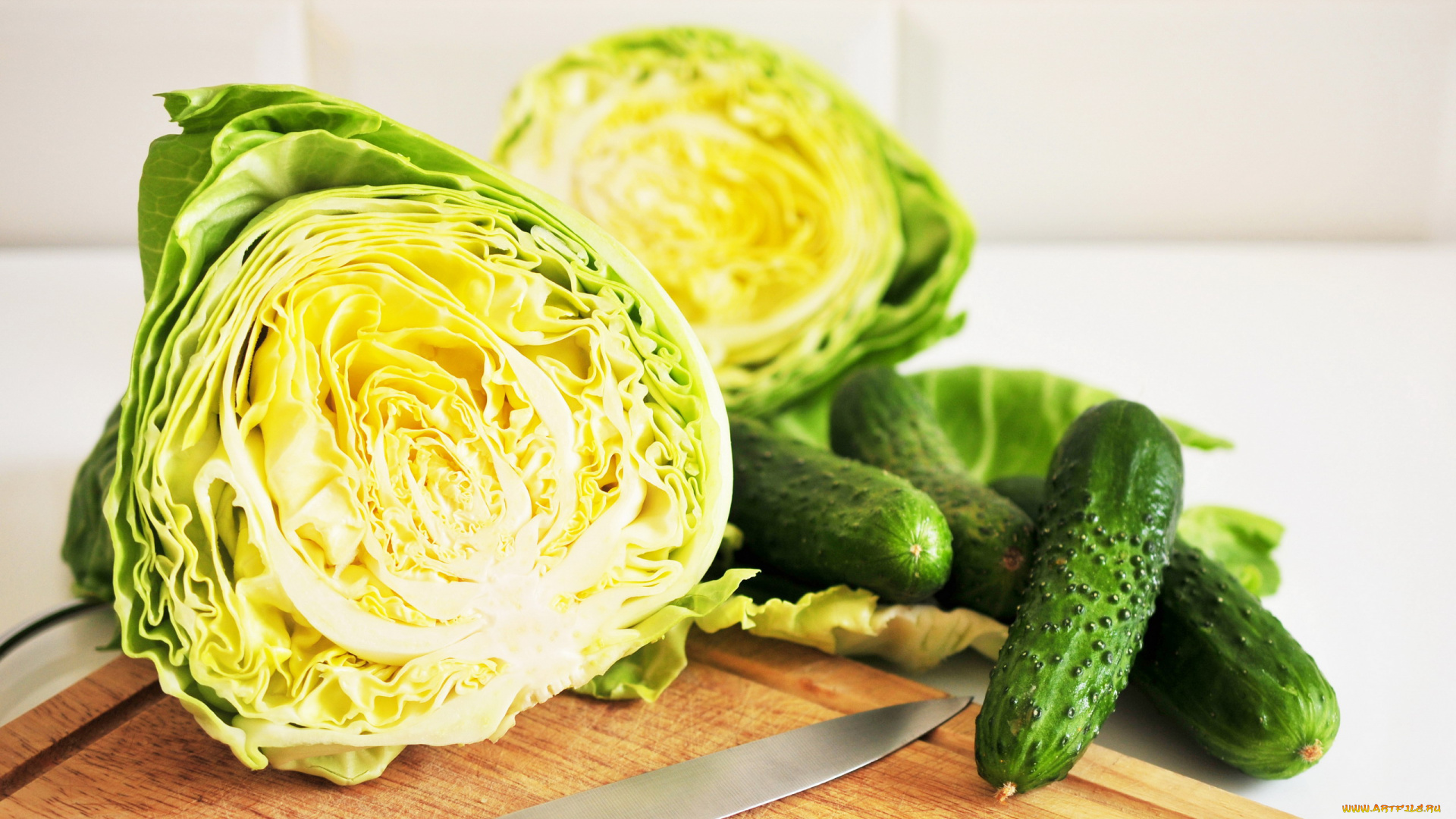 еда, овощи, белокочанная, капуста, свежие, огурцы