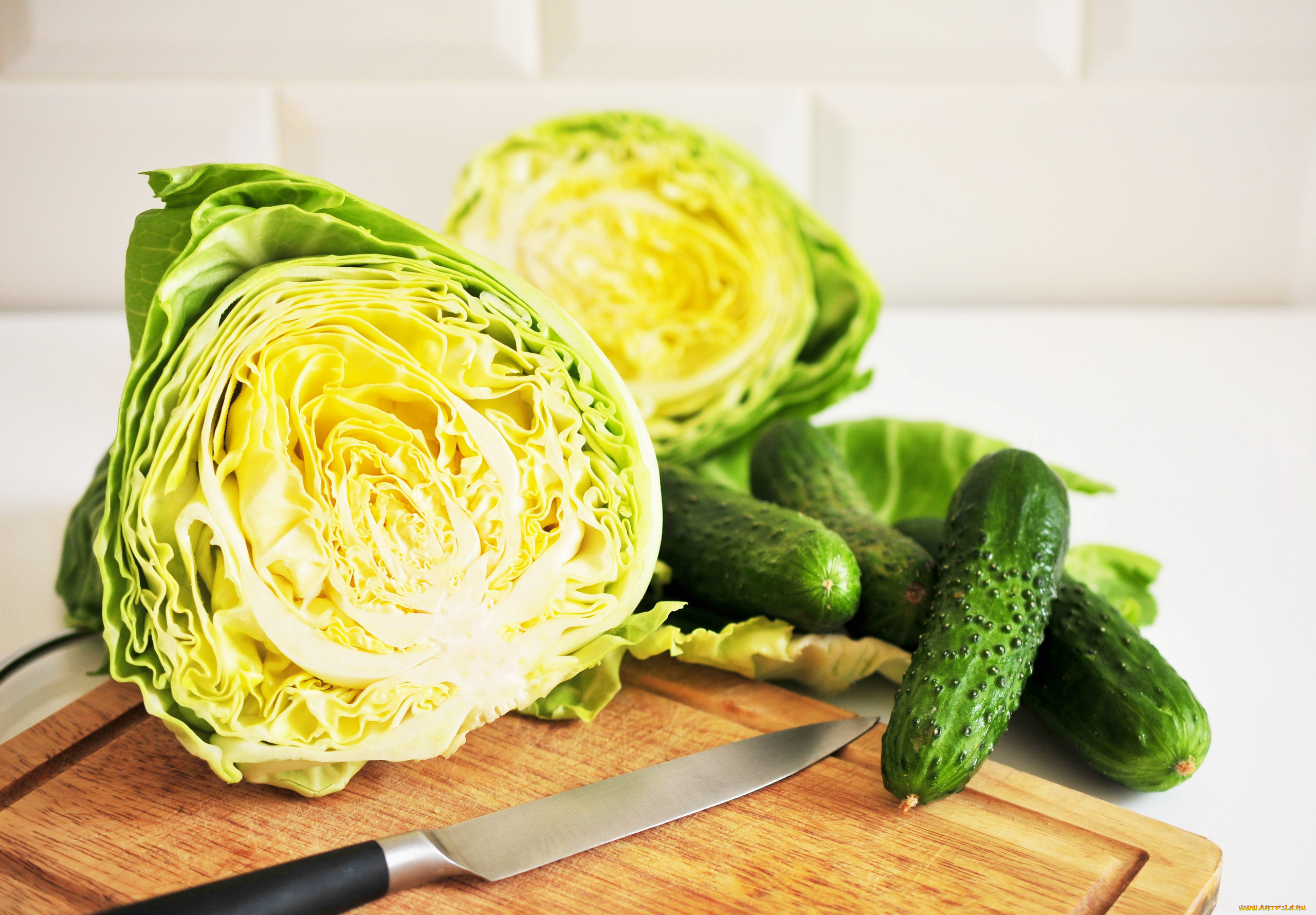 еда, овощи, белокочанная, капуста, свежие, огурцы