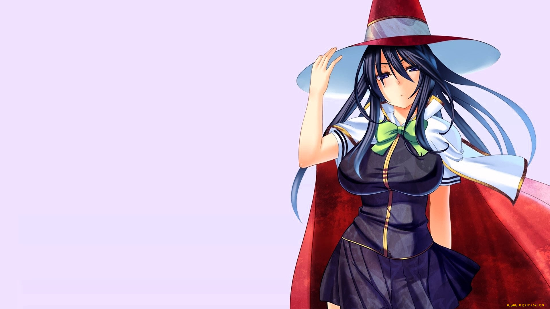 аниме, магия, , колдовство, , halloween, девушка, шляпа, плащ