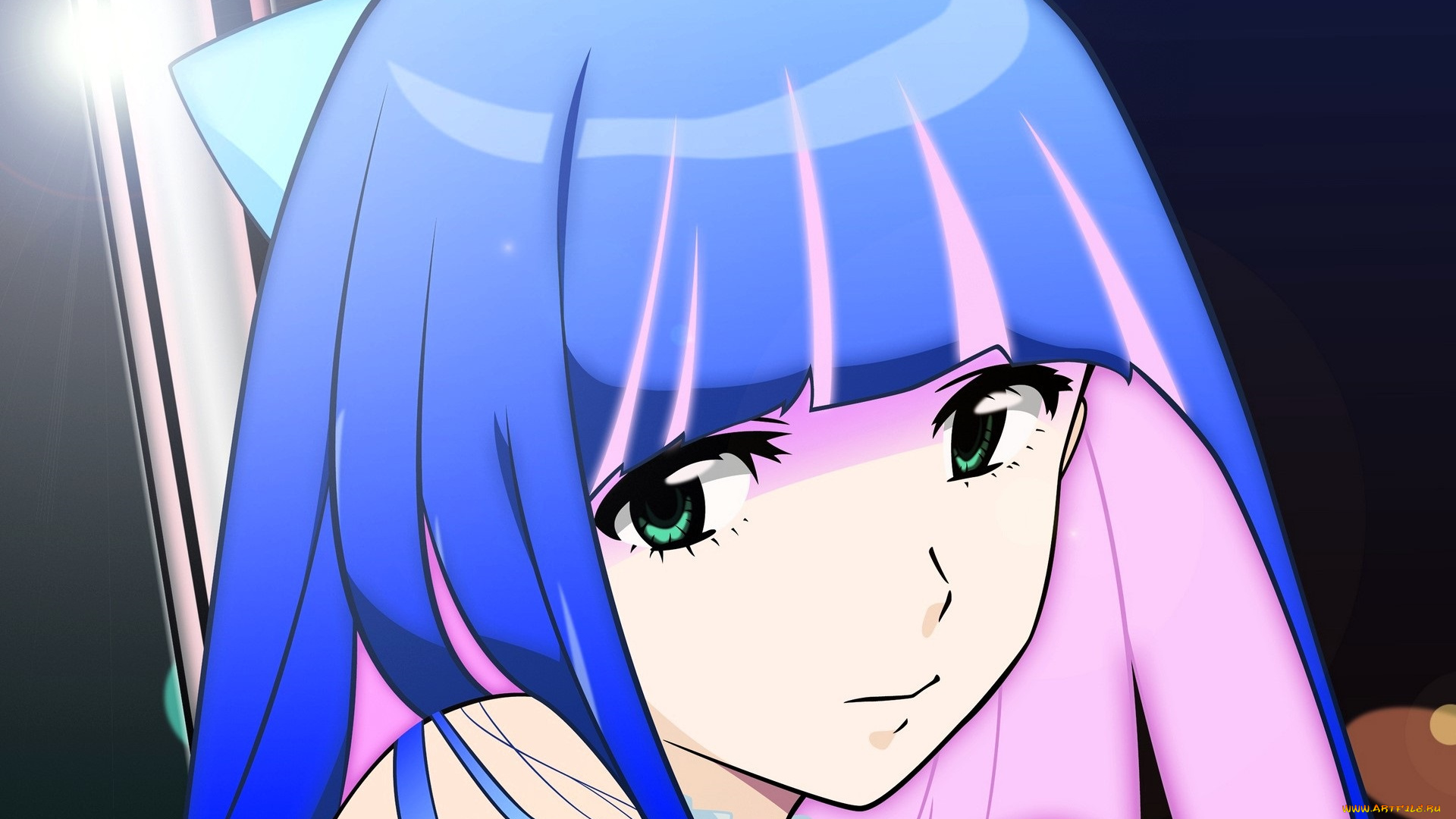 аниме, panty, &, stocking, with, garterbelt, девочка, лицо