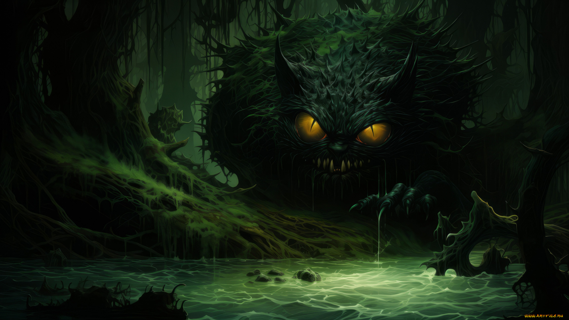 фэнтези, существа, горящие, глаза