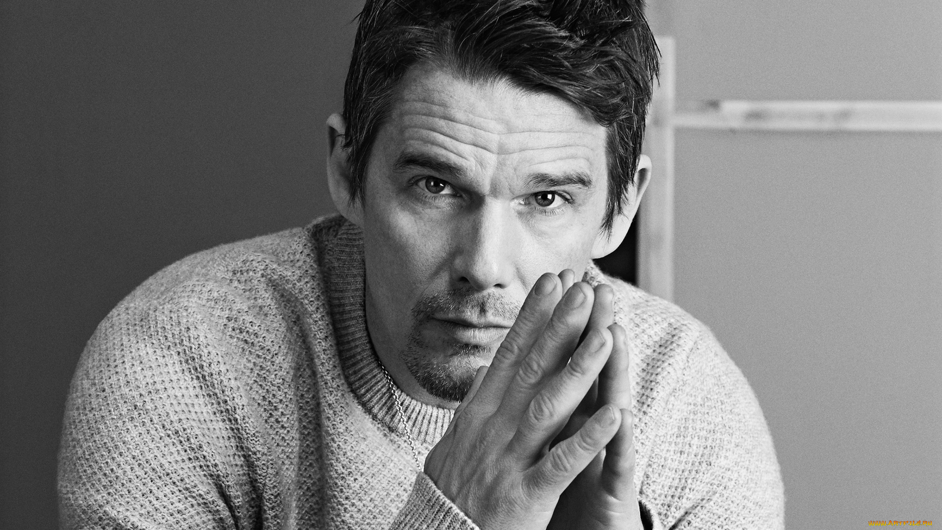 мужчины, ethan, hawke, итан, грин, хоук, актер, писатель, режисер, черно, белое, свитер