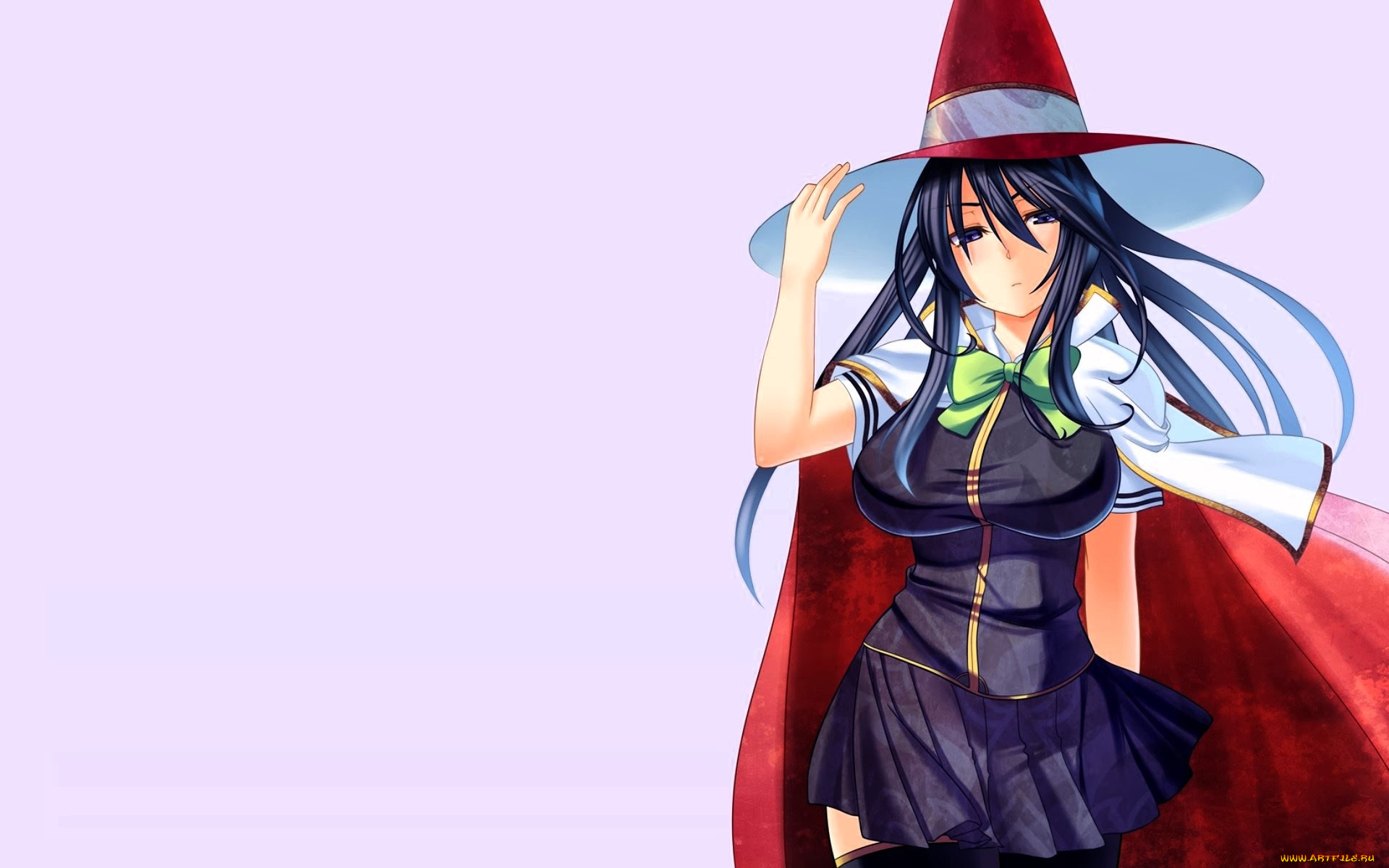 аниме, магия, , колдовство, , halloween, девушка, шляпа, плащ