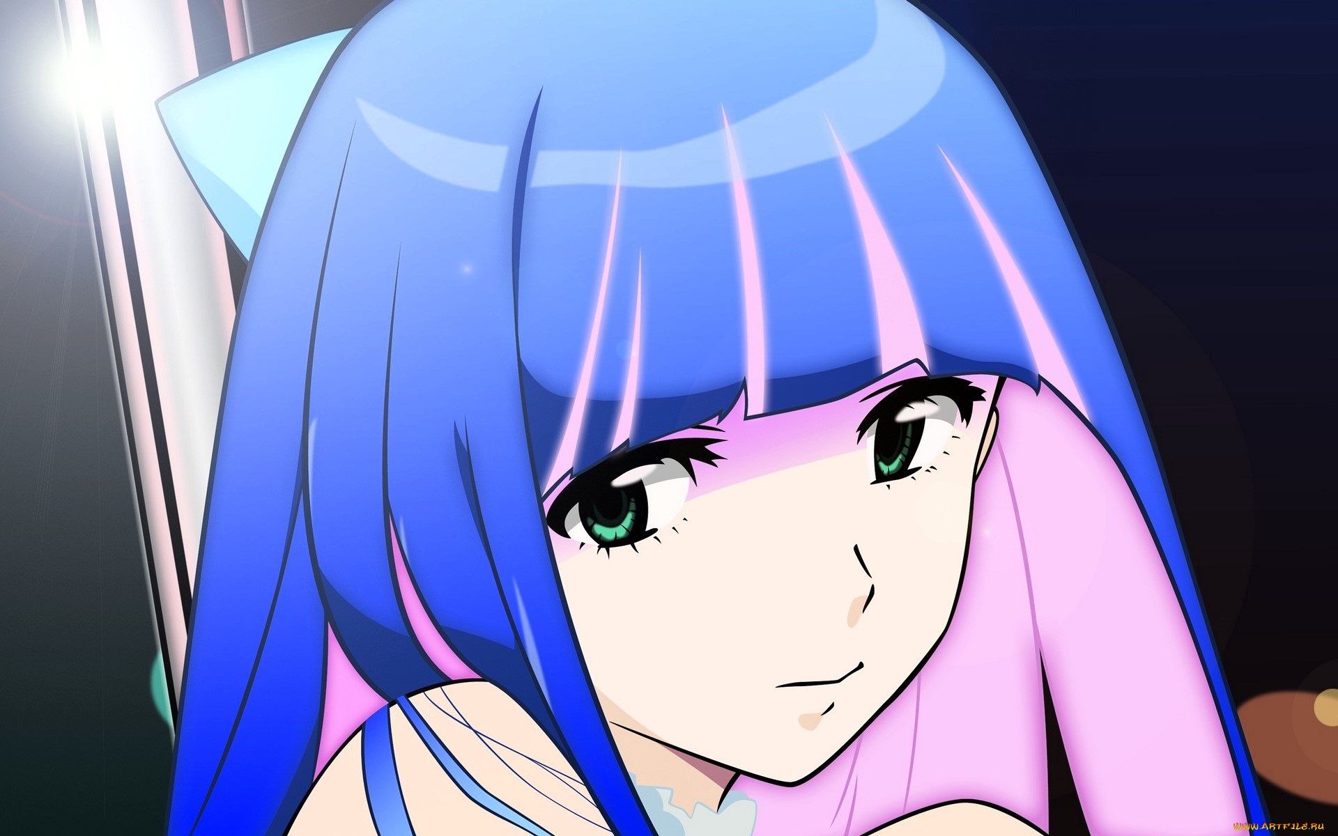 аниме, panty, &, stocking, with, garterbelt, девочка, лицо