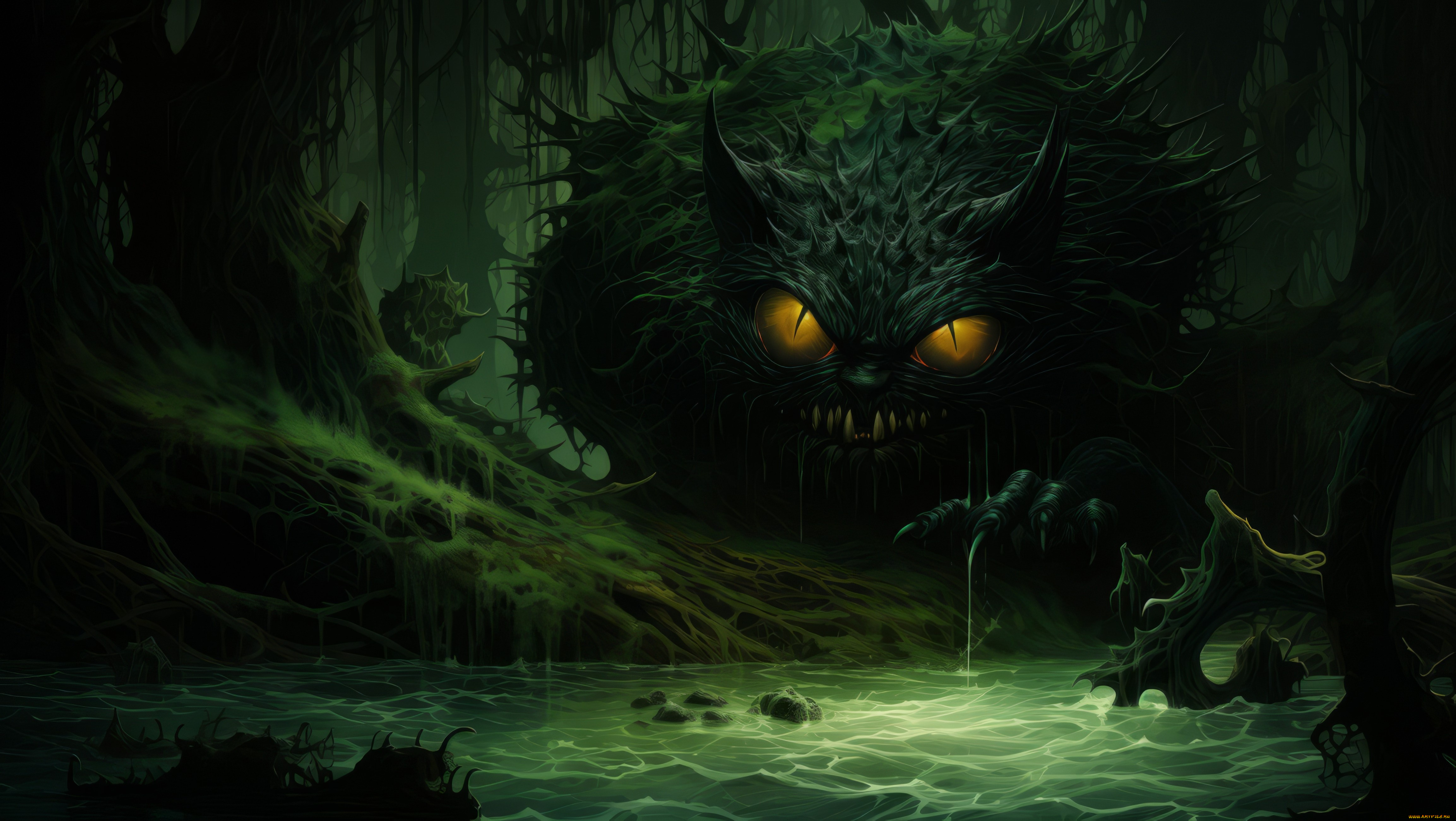 фэнтези, существа, горящие, глаза