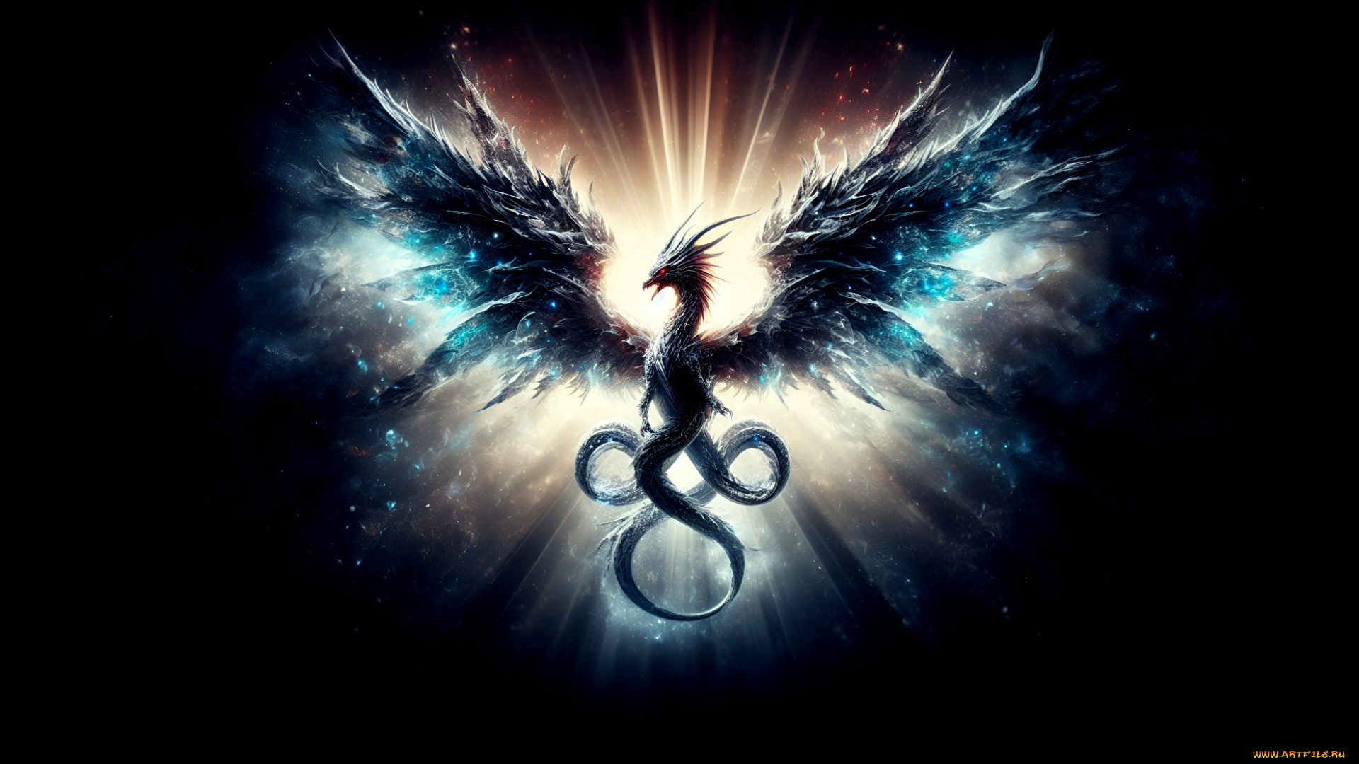 фэнтези, драконы, дракон, хвосты, сияние