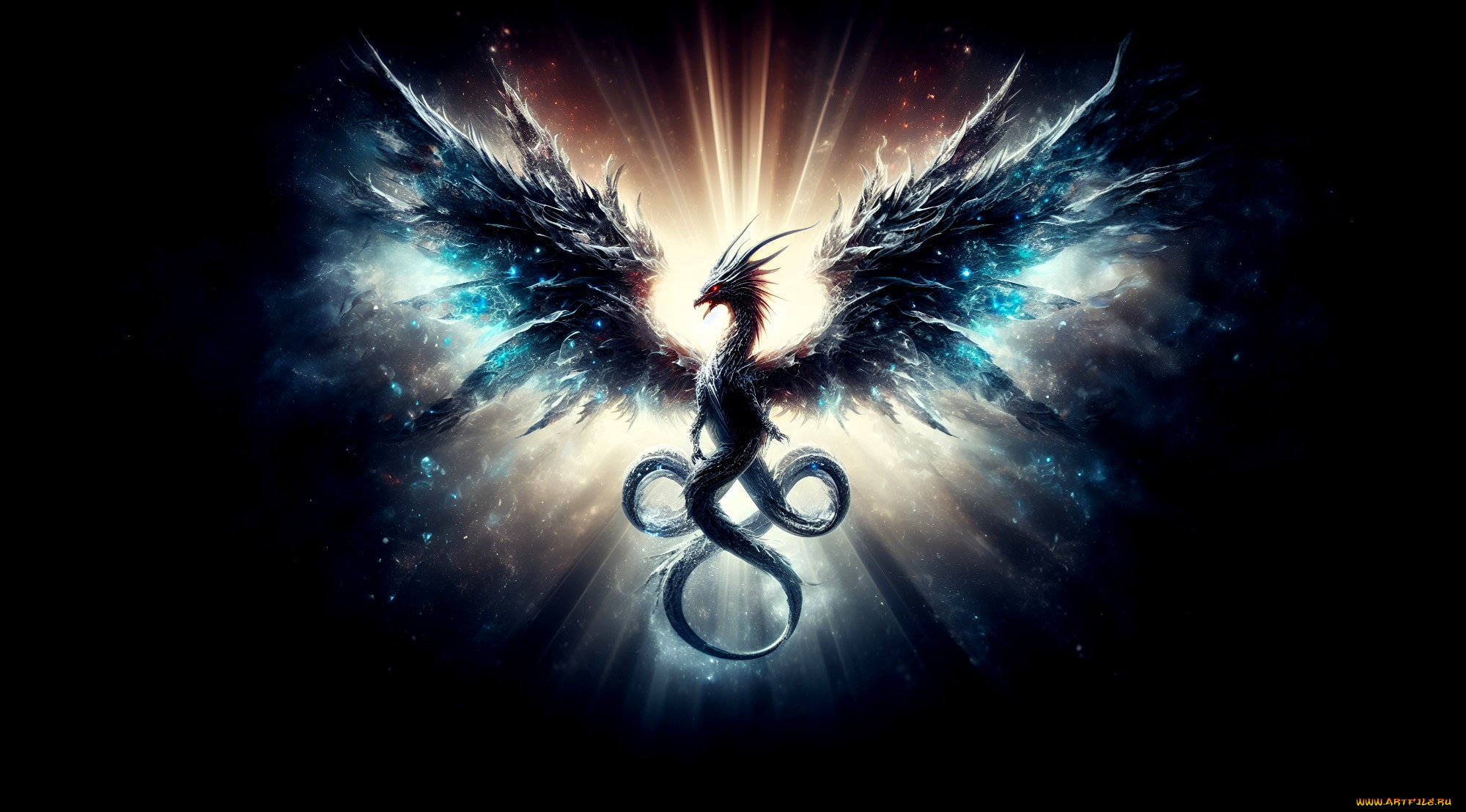 фэнтези, драконы, дракон, хвосты, сияние