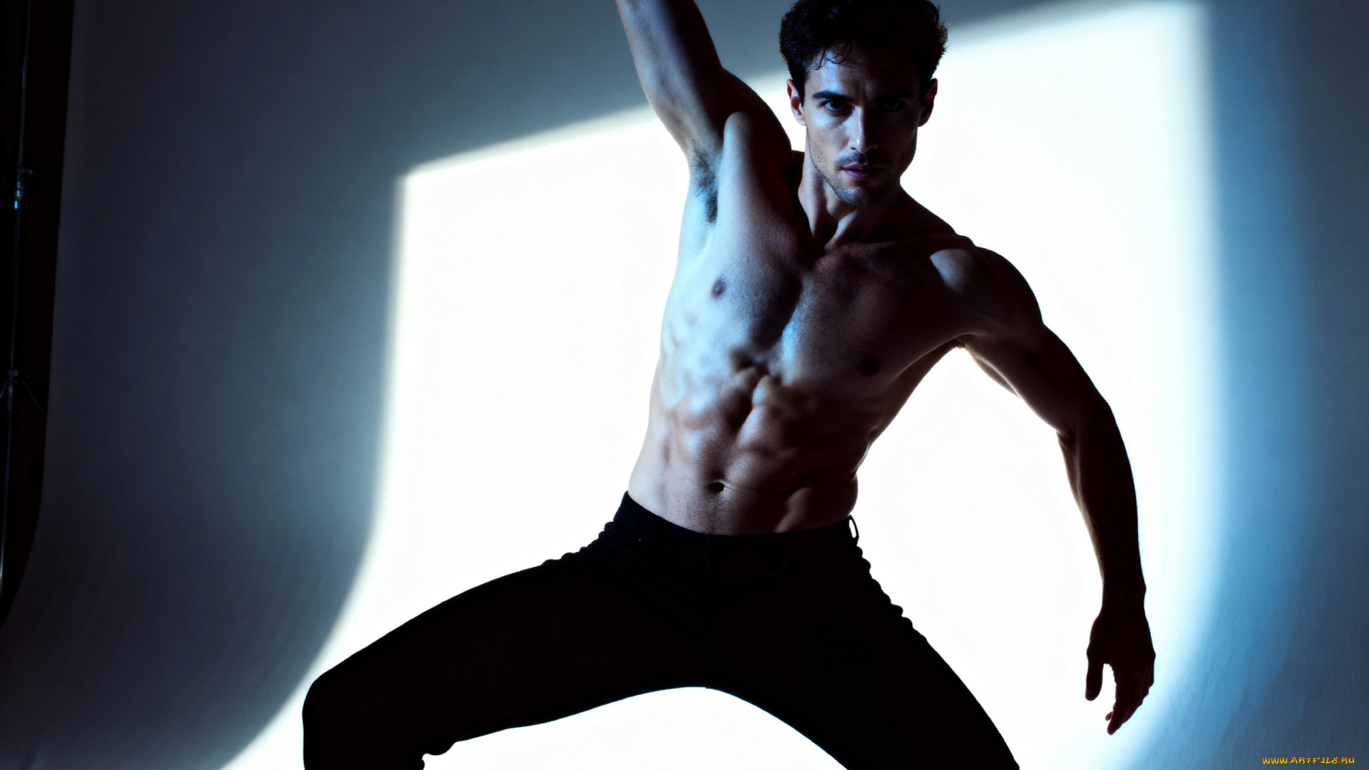 3д, графика, люди, , people, парень, штаны, торс, свет, танец