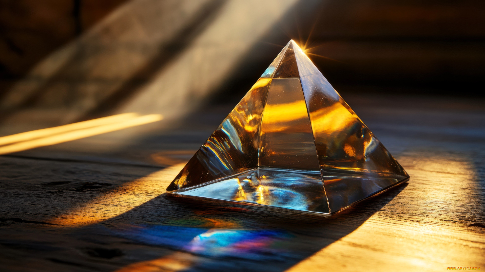 3д, графика, моделирование, , modeling, пирамидка, стол, лучи