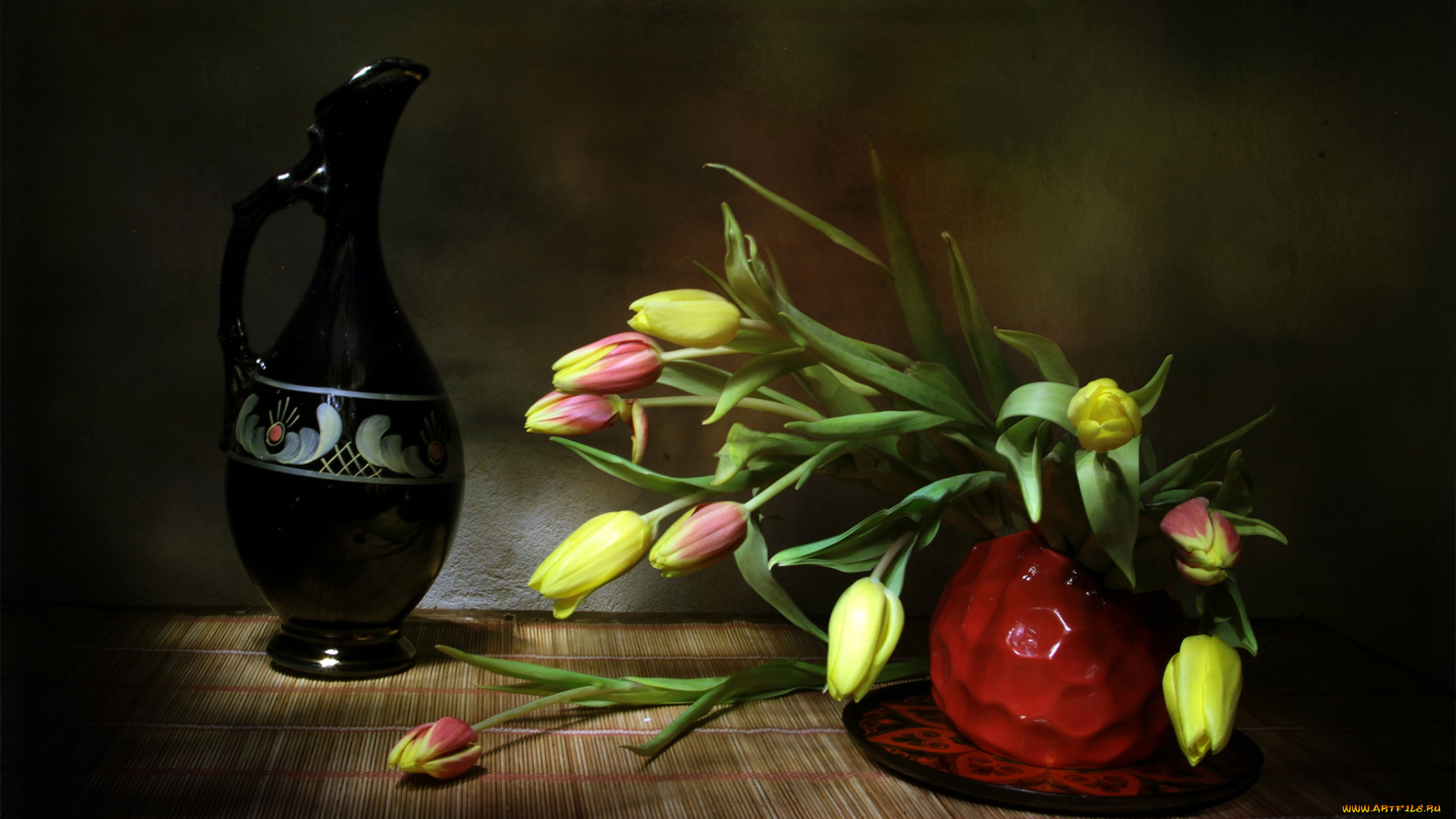 цветы, тюльпаны, натюрморт