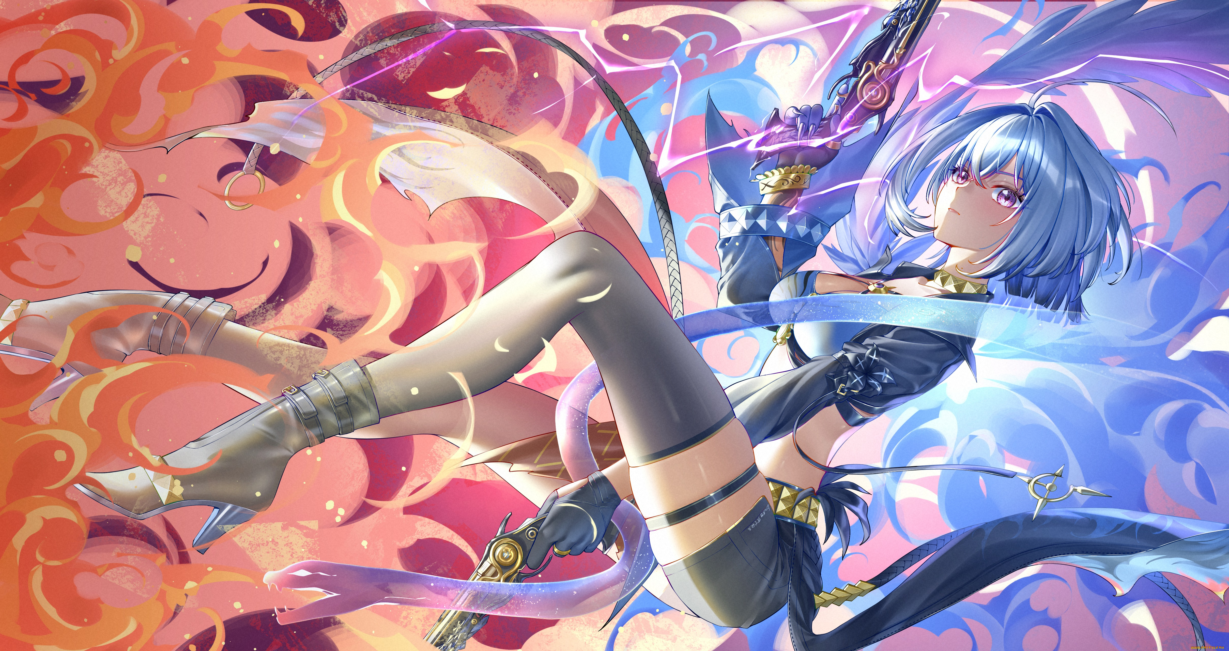 аниме, wuthering, waves, девушка