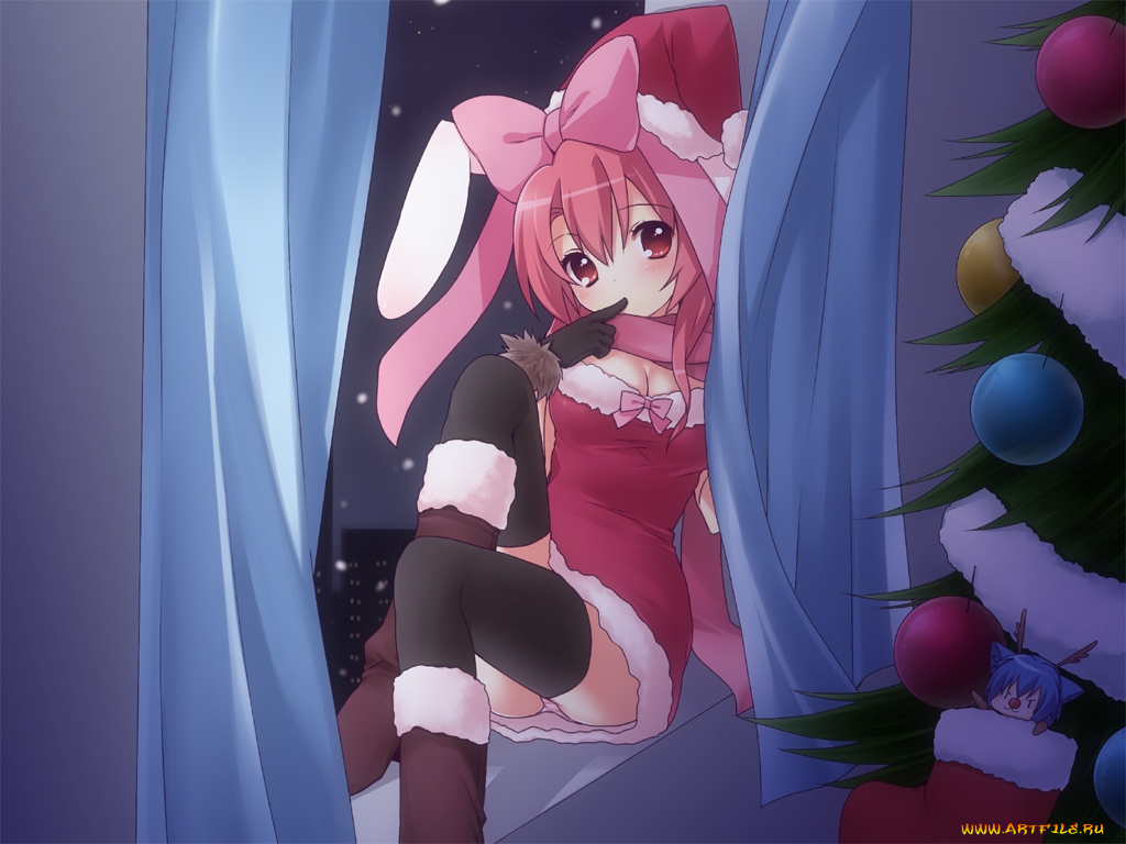 аниме, merry, chrismas, winter