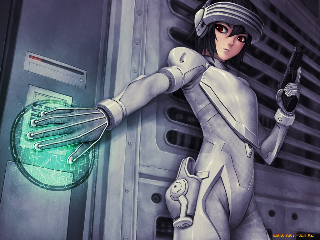 аниме, weapon, blood, technology