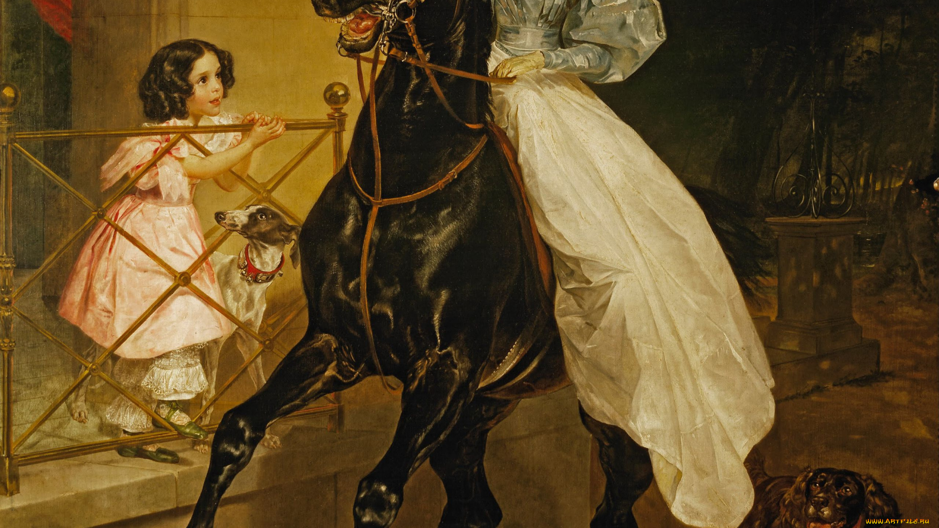 брюллов, всадница, рисованные, карл