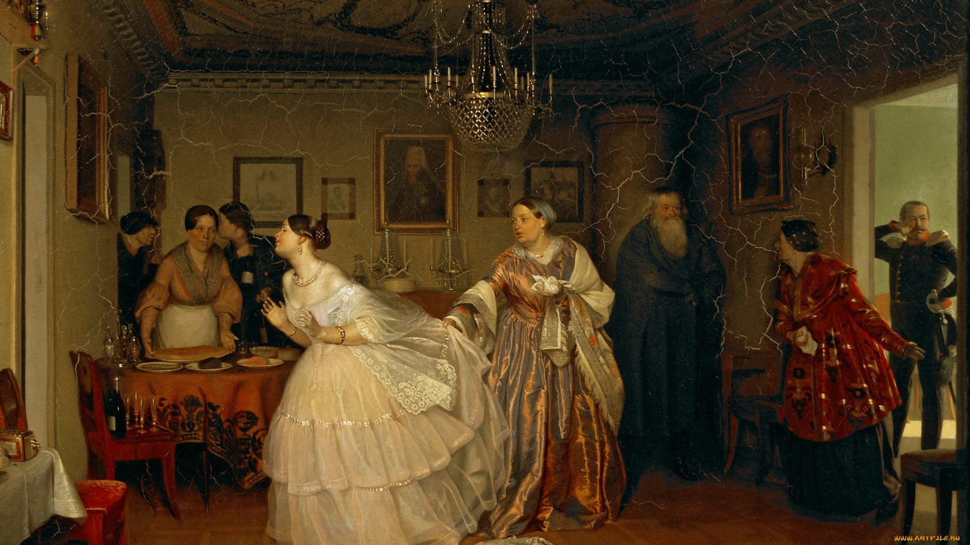 павел, федотов, сватовство, майора, рисованные