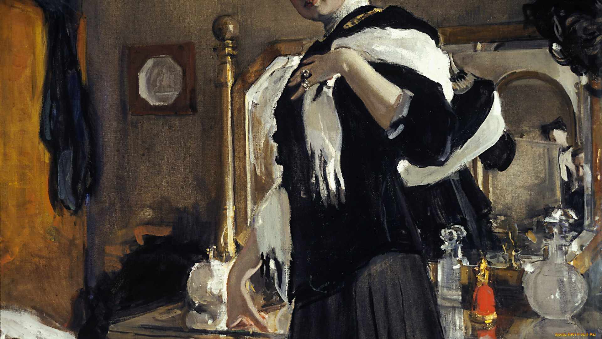 валентин, серов, портрет, генриетты, гиршман, рисованные, генриетта