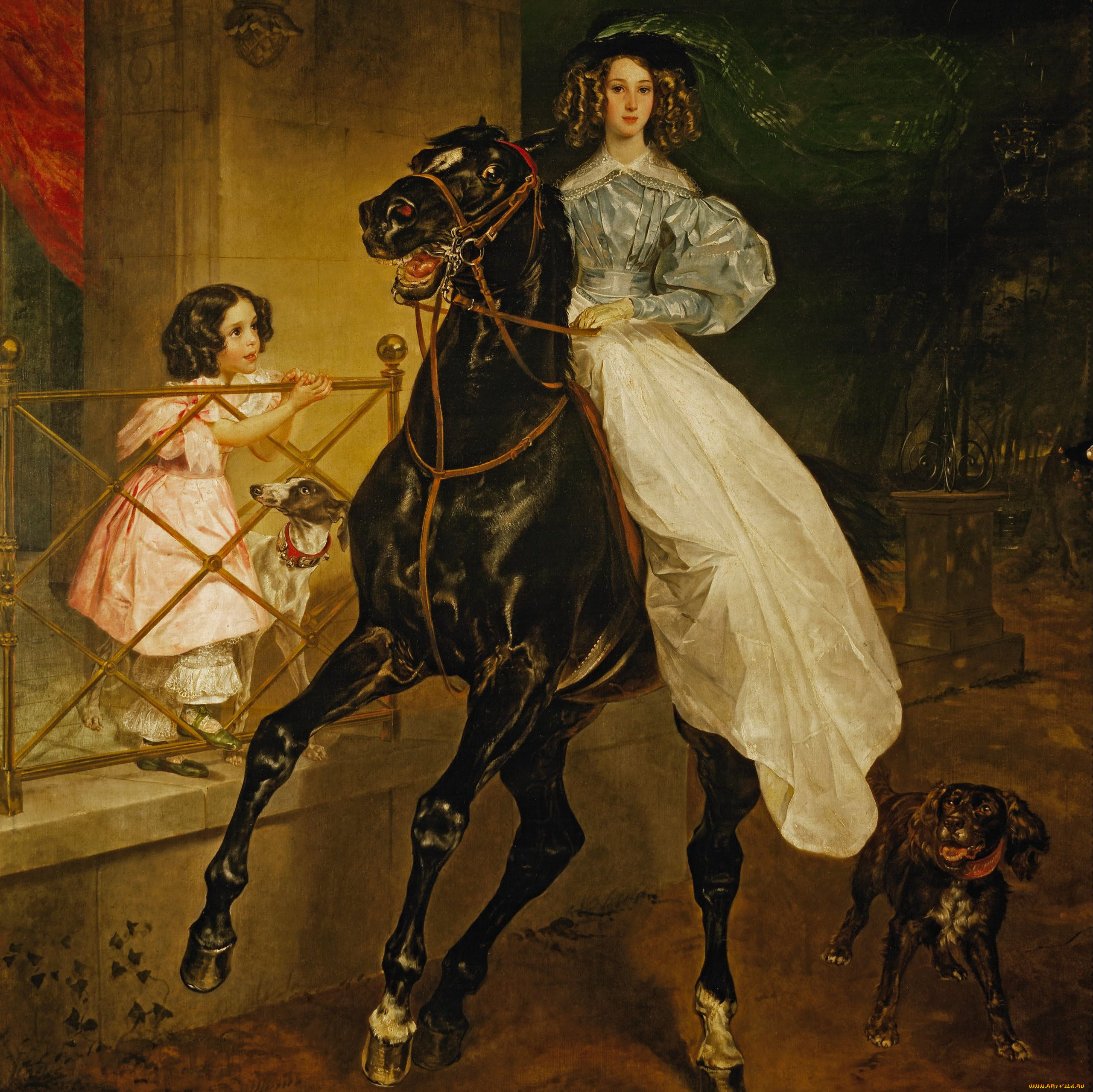 брюллов, всадница, рисованные, карл