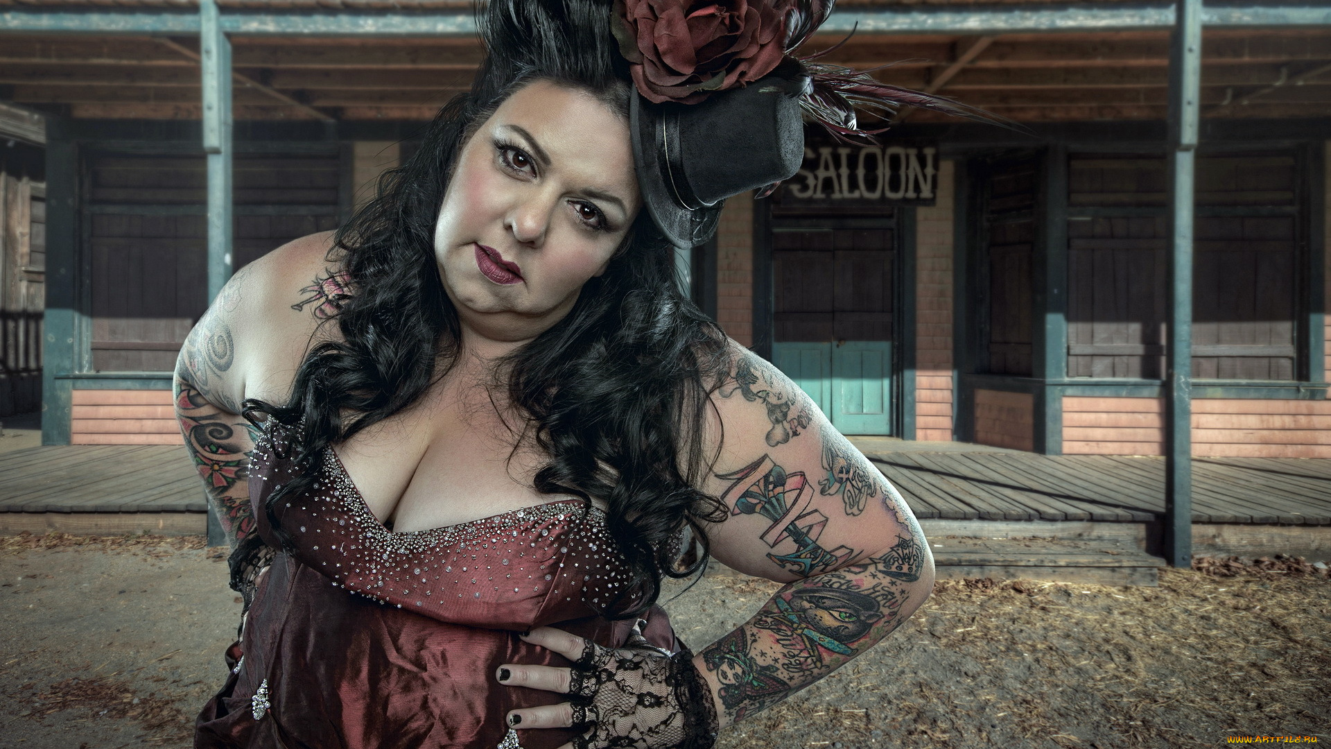 -Unsort, Креатив, девушки, unsort, креатив, saloon, мадам, шляпка, тату