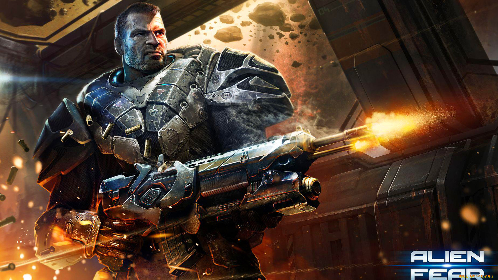 alien, fear, видео, игры, rage, огонь, гильзы, оружие, доспехи