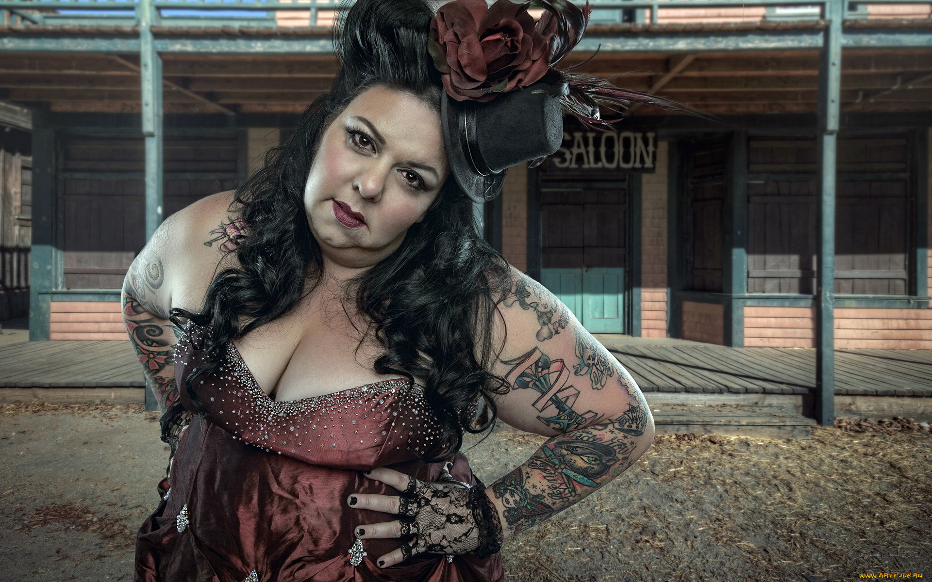 -Unsort, Креатив, девушки, unsort, креатив, saloon, мадам, шляпка, тату