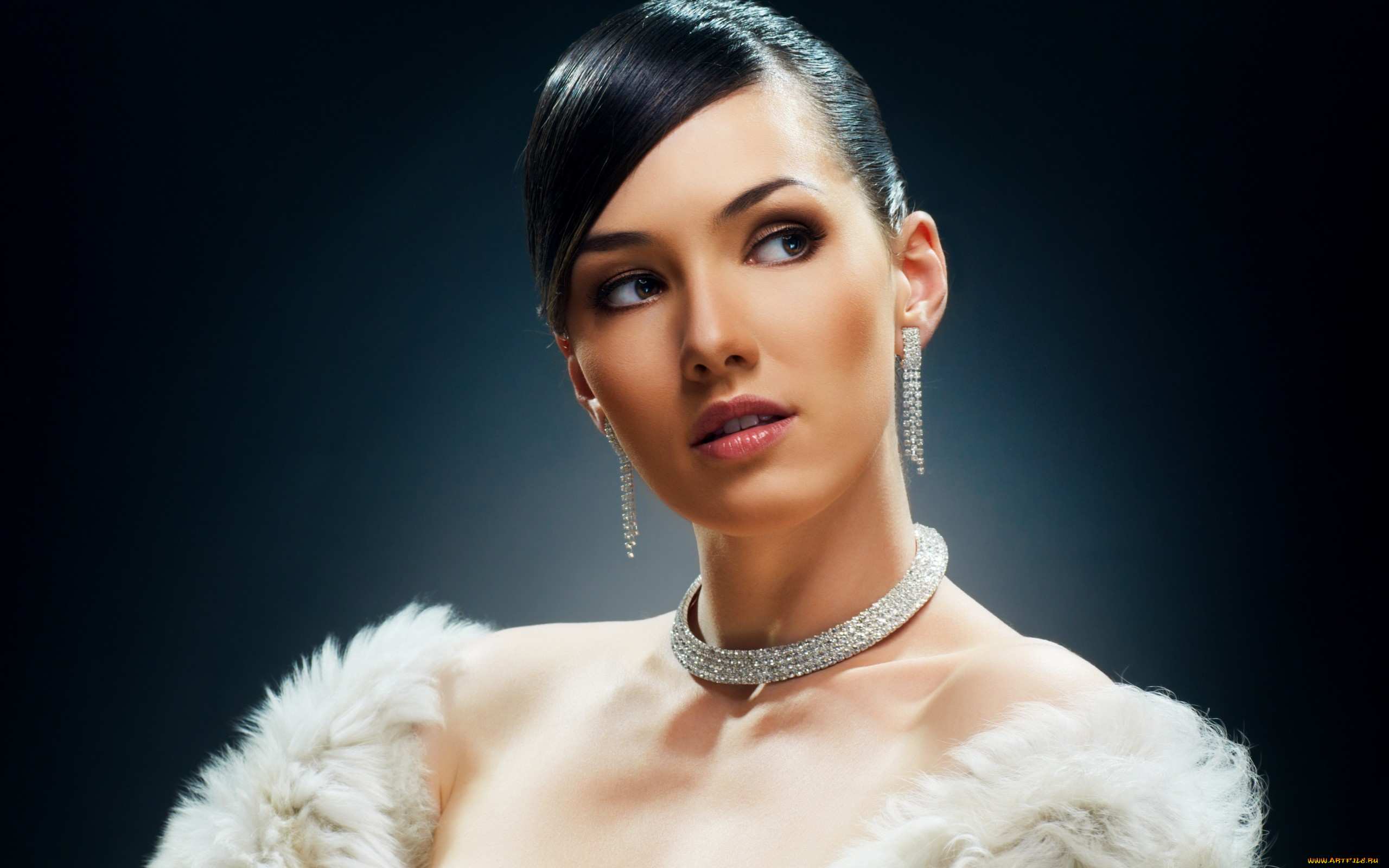 -Unsort, Брюнетки, Шатенки, девушки, unsort, брюнетки, шатенки, взгляд, ожерелье, серьги