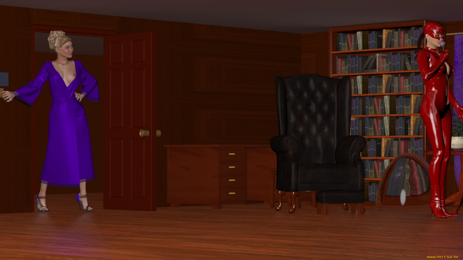 3д, графика, fantasy, , фантазия, девушка, комната, супермен