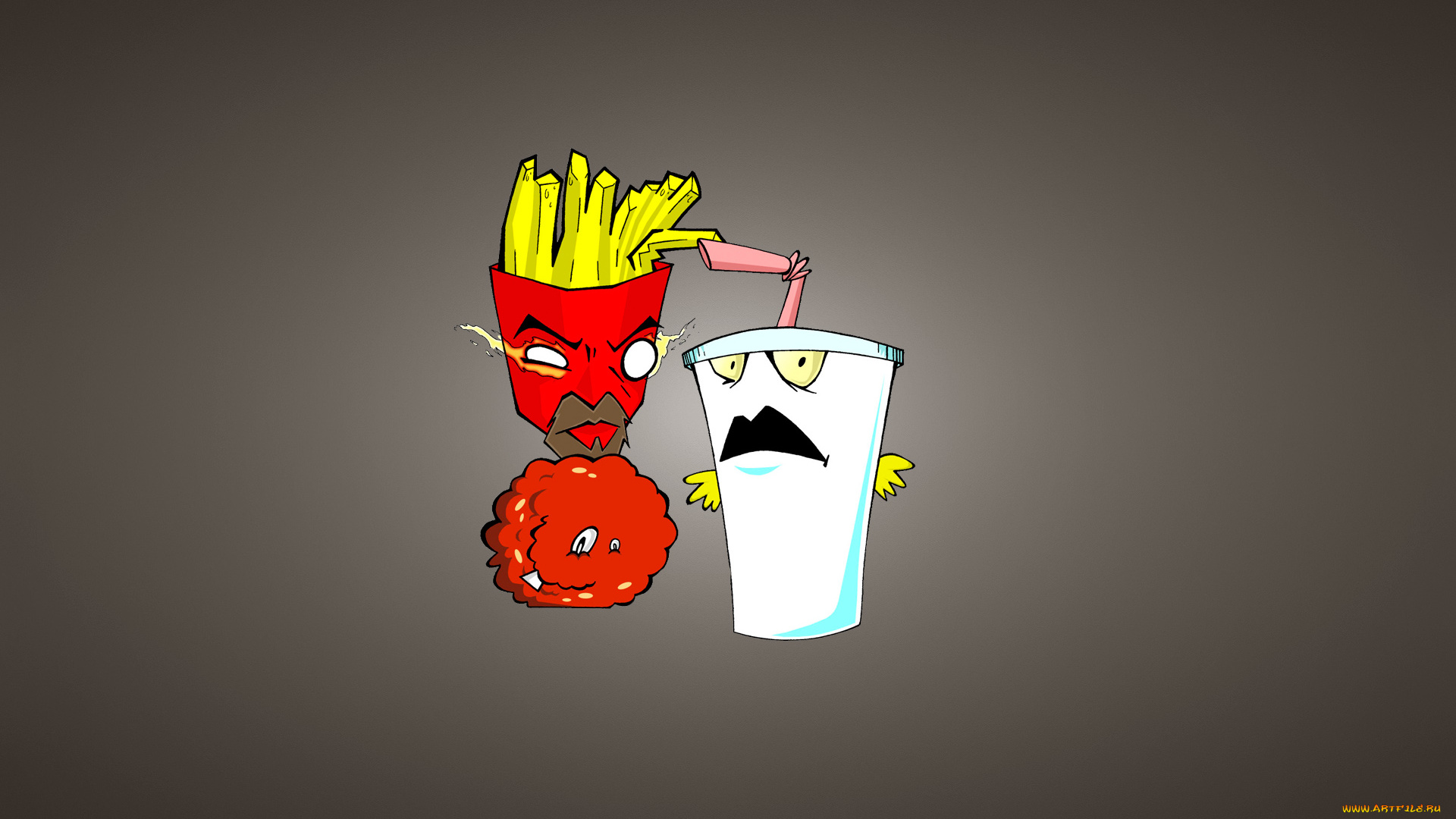 aqua, teen, hunger, force, мультфильмы, тефтель, команда, фастфуд, athf, aqua, teen, hunger, force, картошка, фри, молочный, коктейль