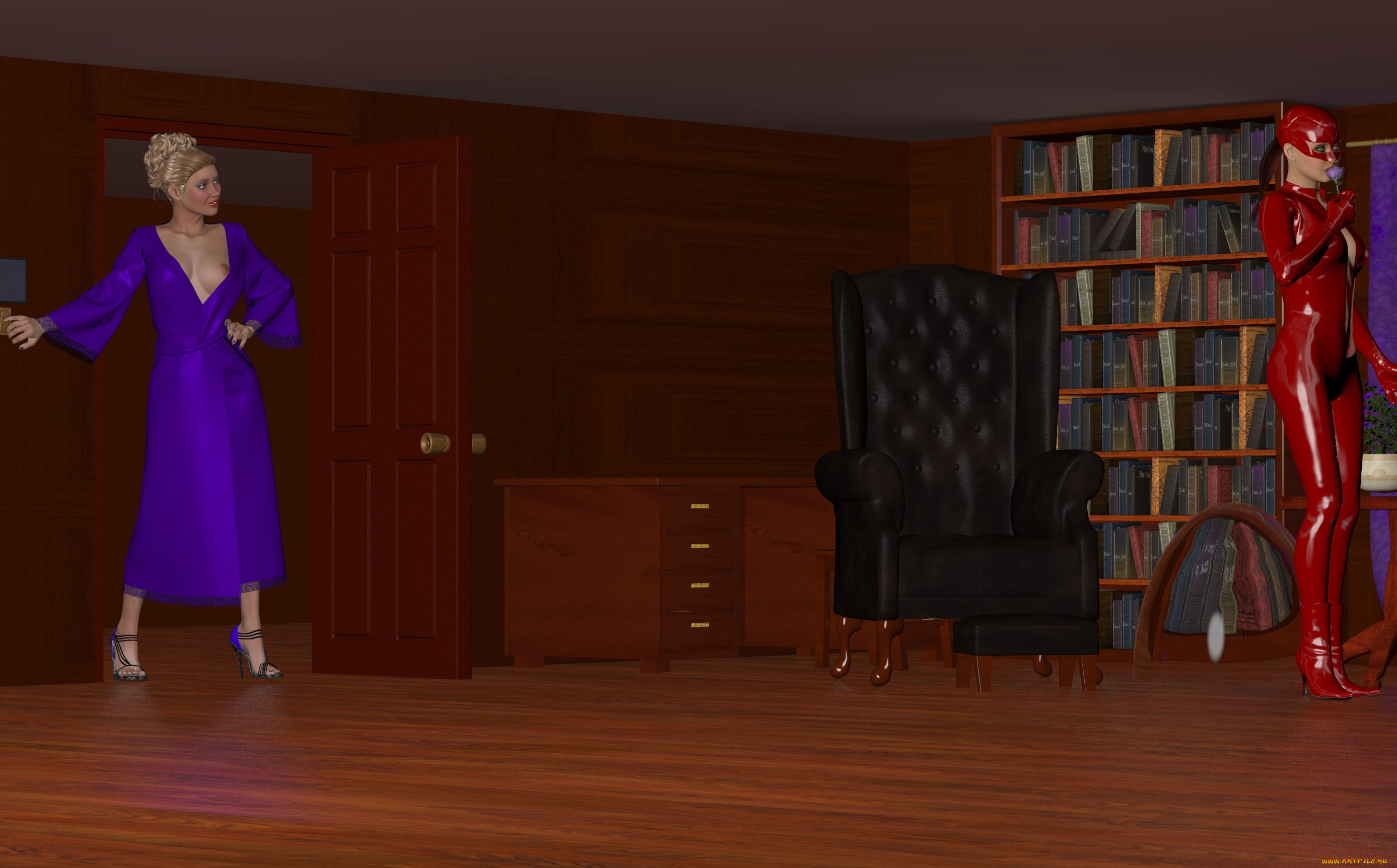 3д, графика, fantasy, , фантазия, девушка, комната, супермен